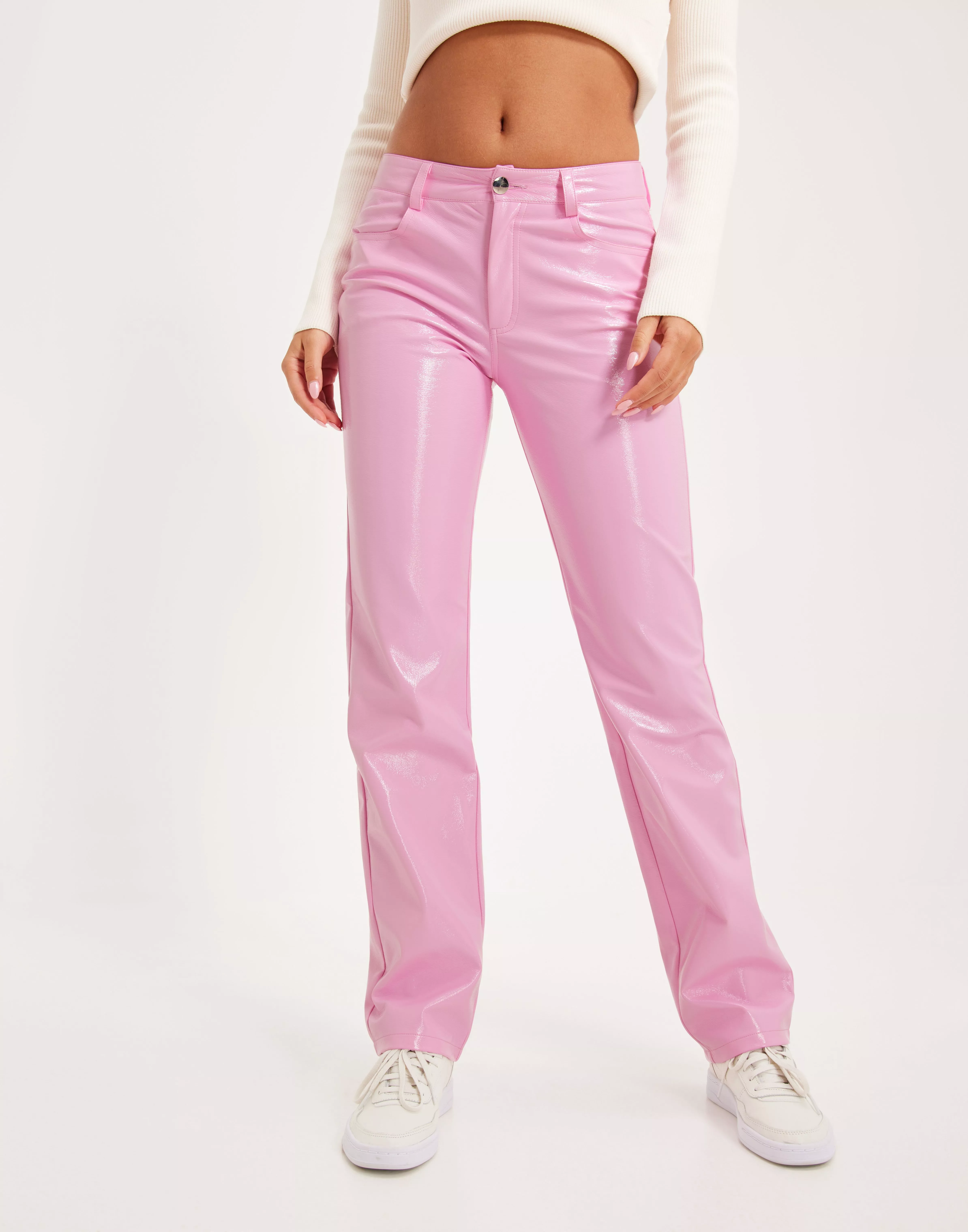 Buy Nelly Colored PU Pants - Pink