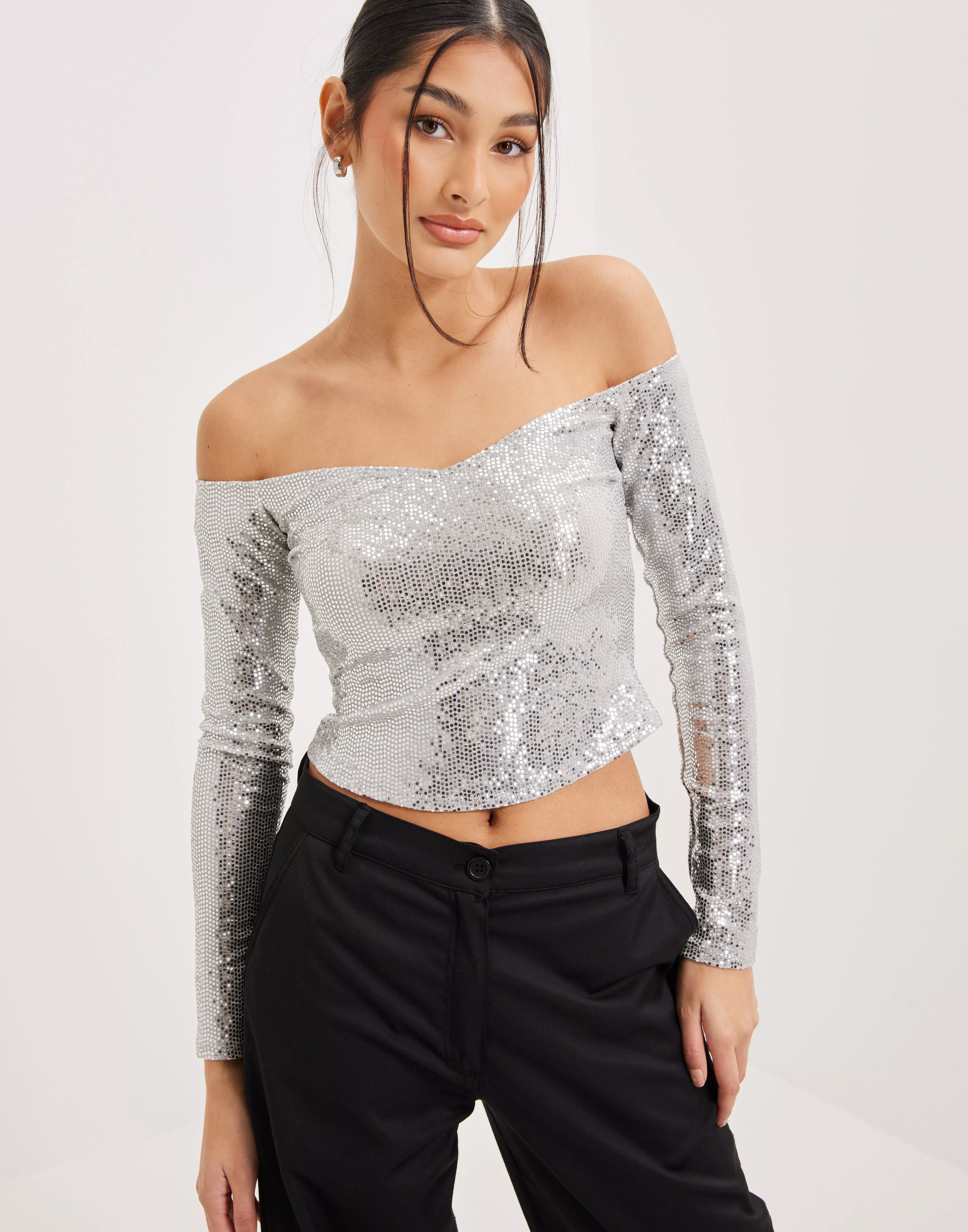 Buy Nelly Sweetheart Sequin Top - | Nelly.com