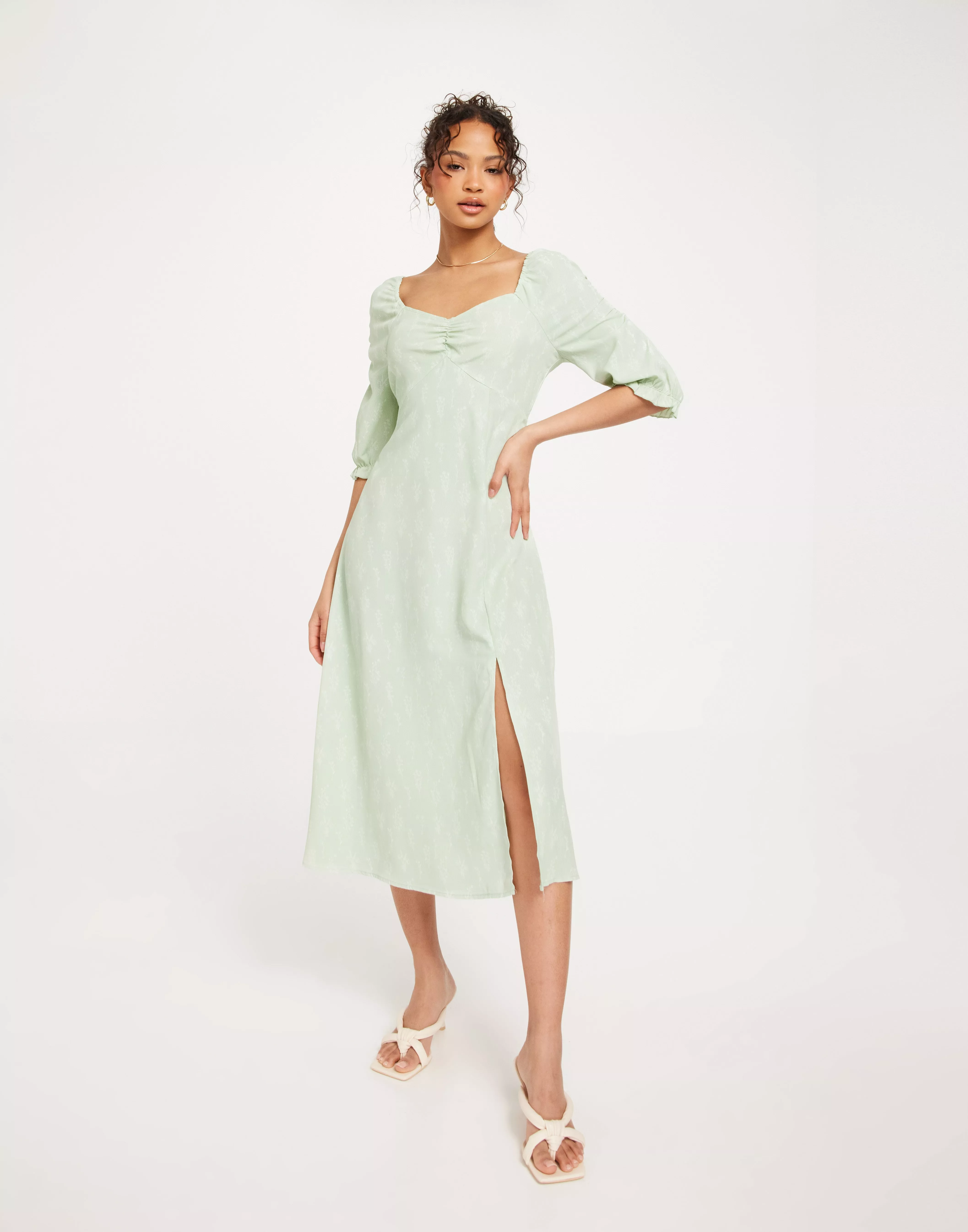 Buy Vero Moda VMCATCH LILL CALF DRESS WVN - Cameo Green Kira