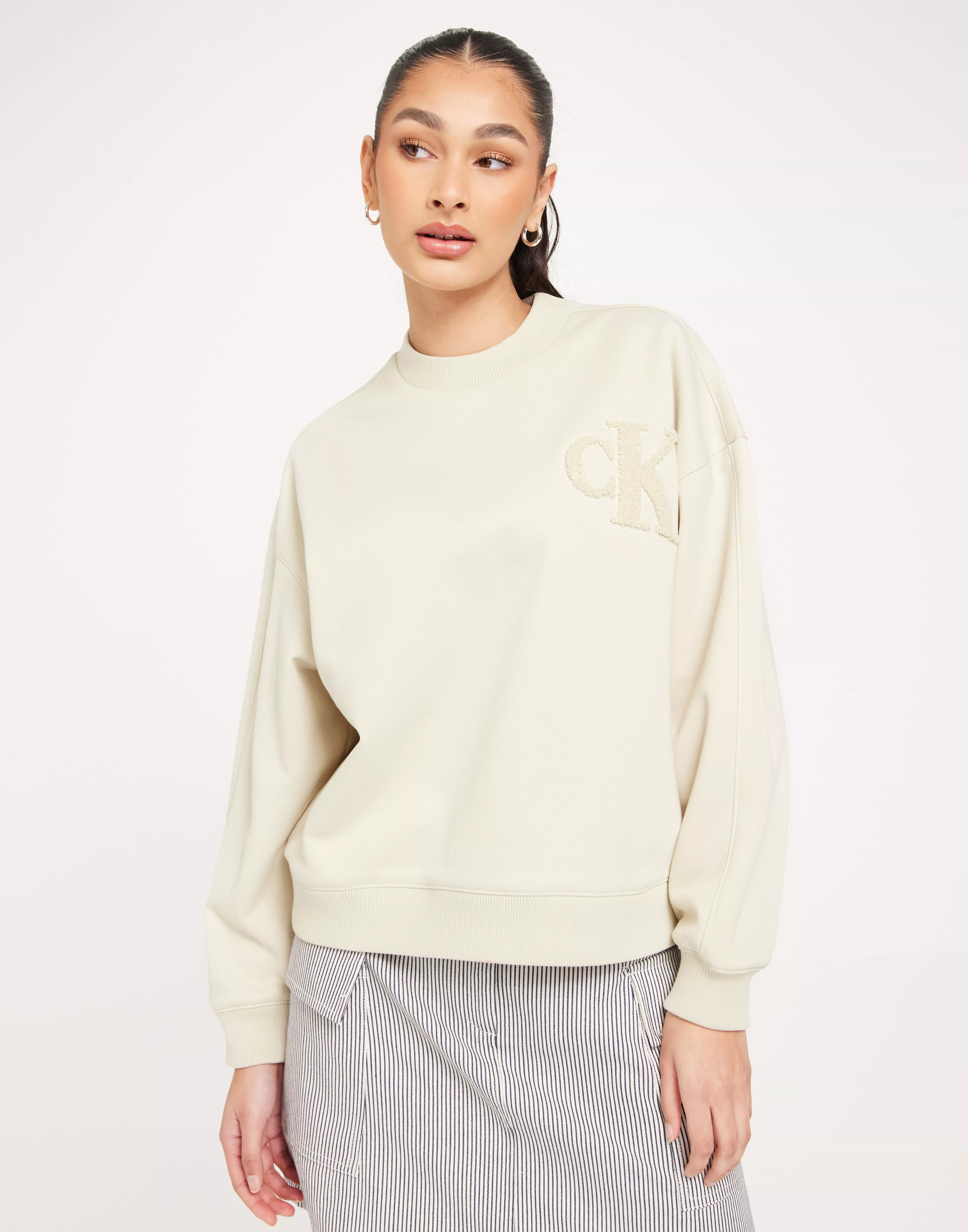 Buy Calvin Klein Jeans CHENILLE CK CREWNECK - Eggshell