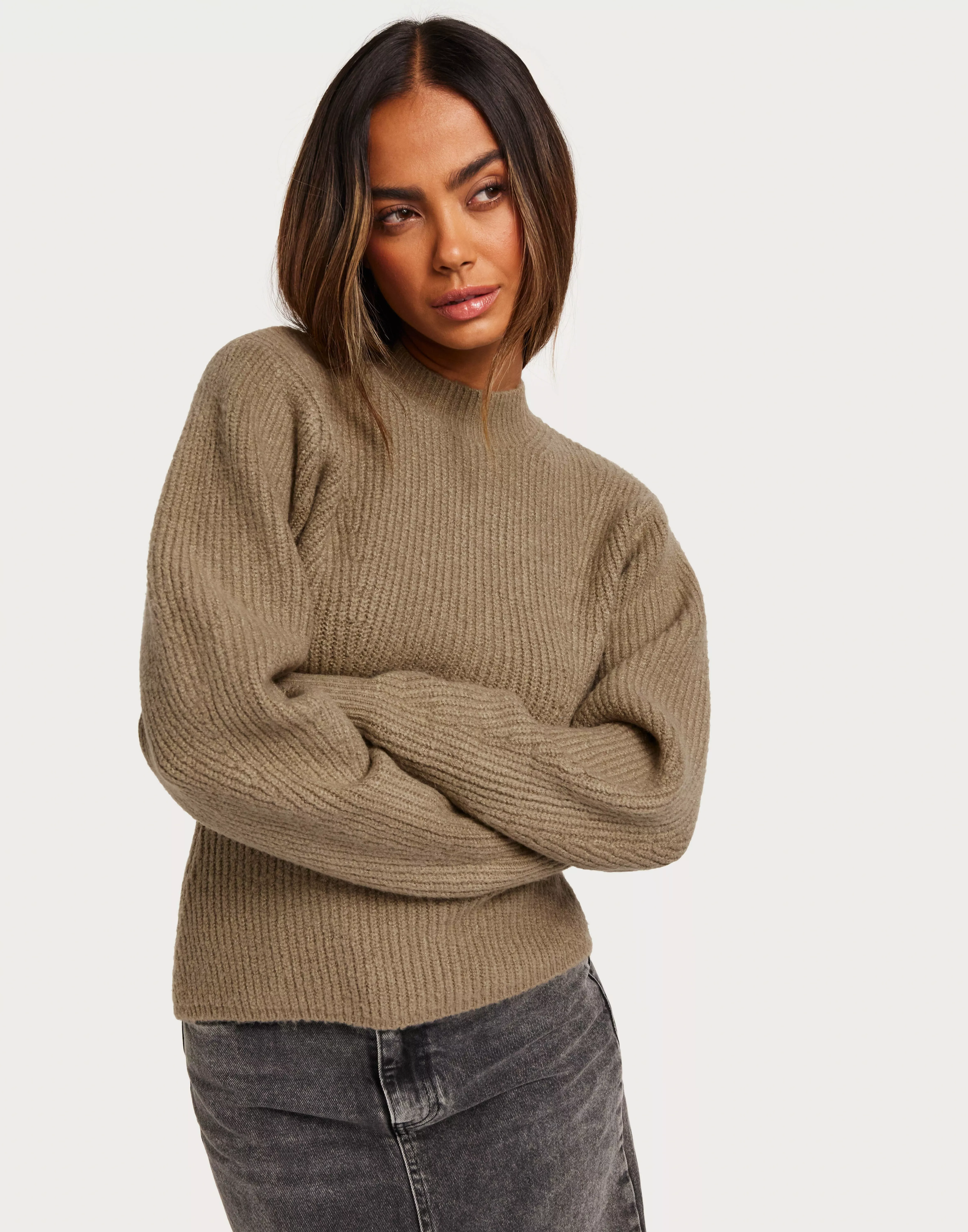 Kjøp Nelly Strikkegensere - Shaped Sleeve Knit Sweater | Nelly