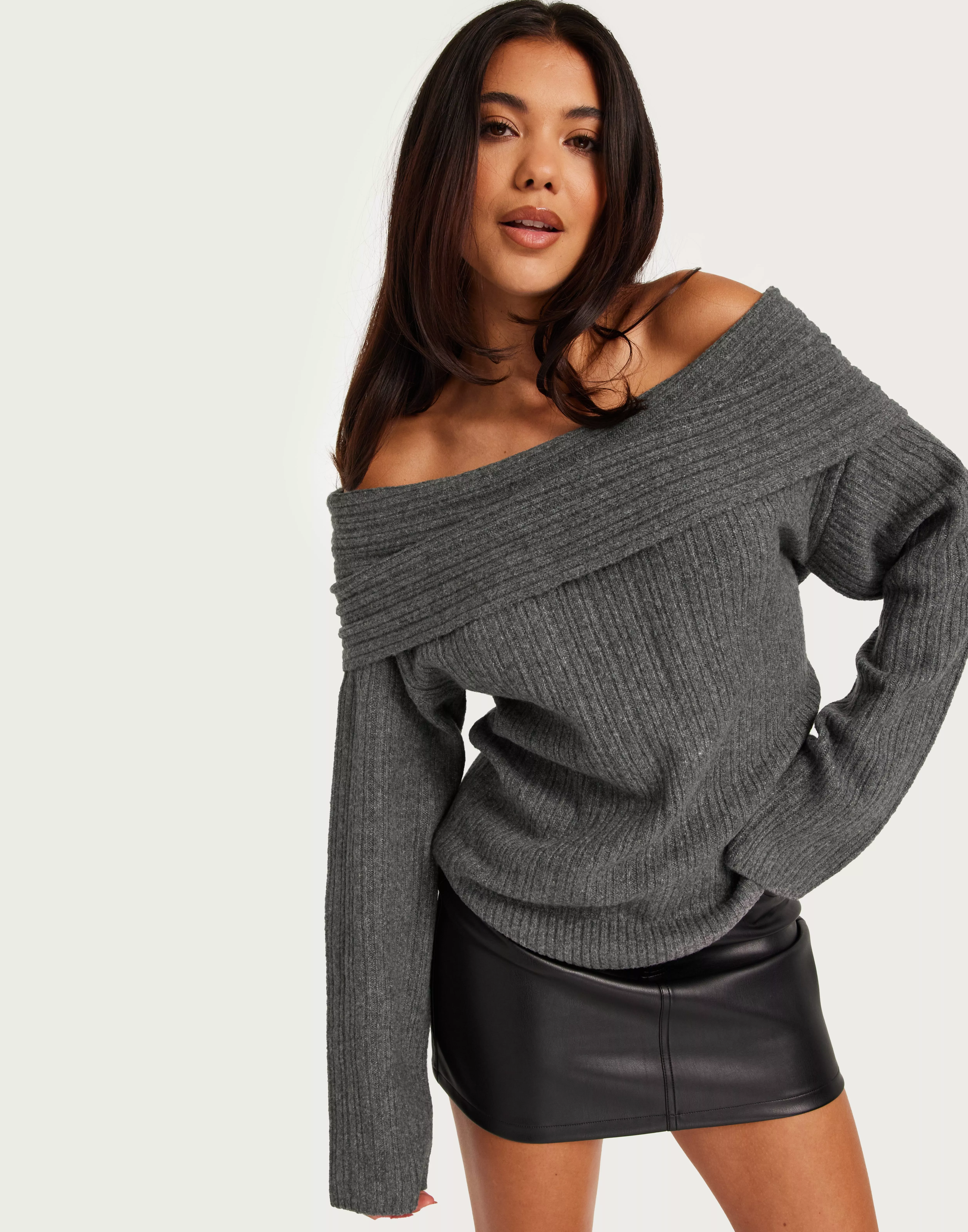 Buy Nelly Slouchy Rib Knit Sweater - Offwhite