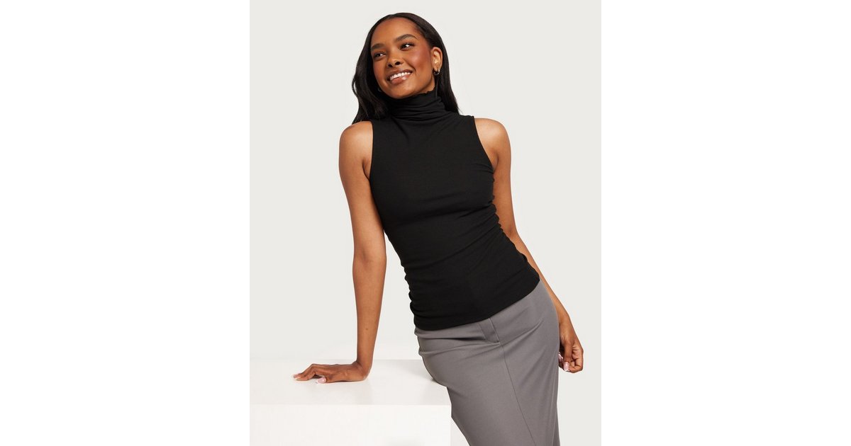 Buy Nelly Soft Sleeveless Turtleneck Top - Black