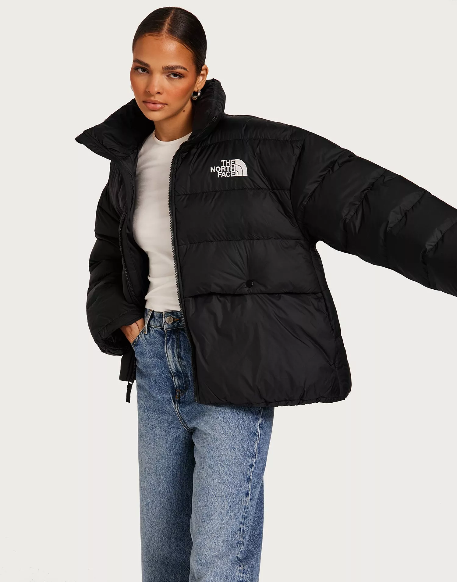 The North Face Acamarachi oversized puffer jacket in black