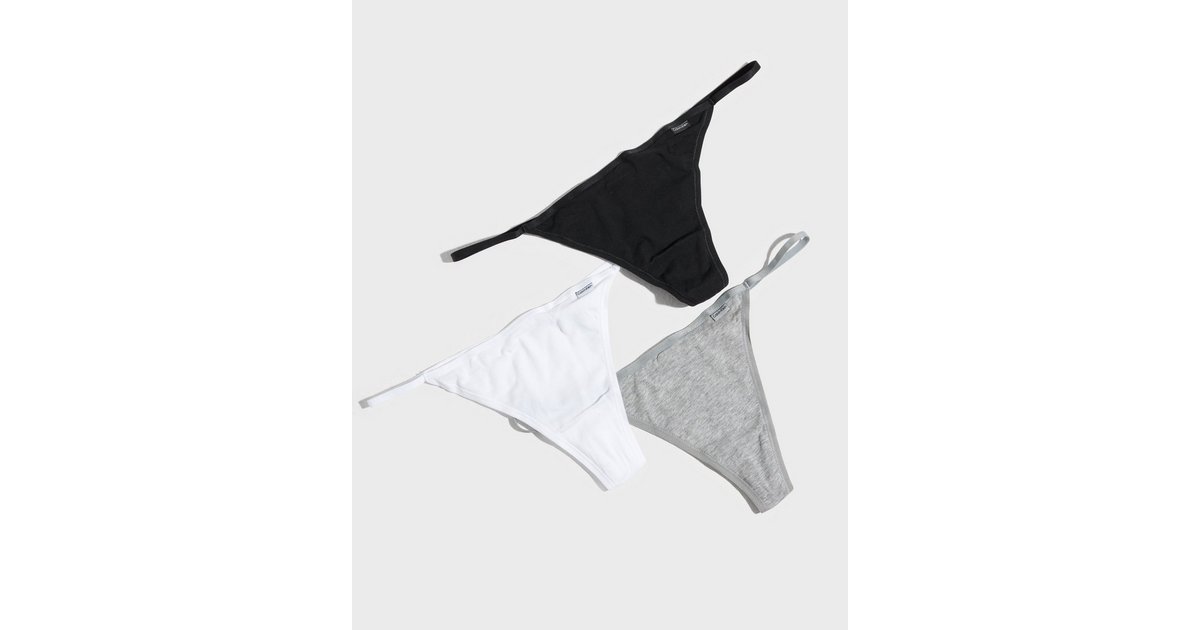 Buy Calvin Klein Underwear STRING THONG 3PK - BLACK/WHITE/GREY HEATHER