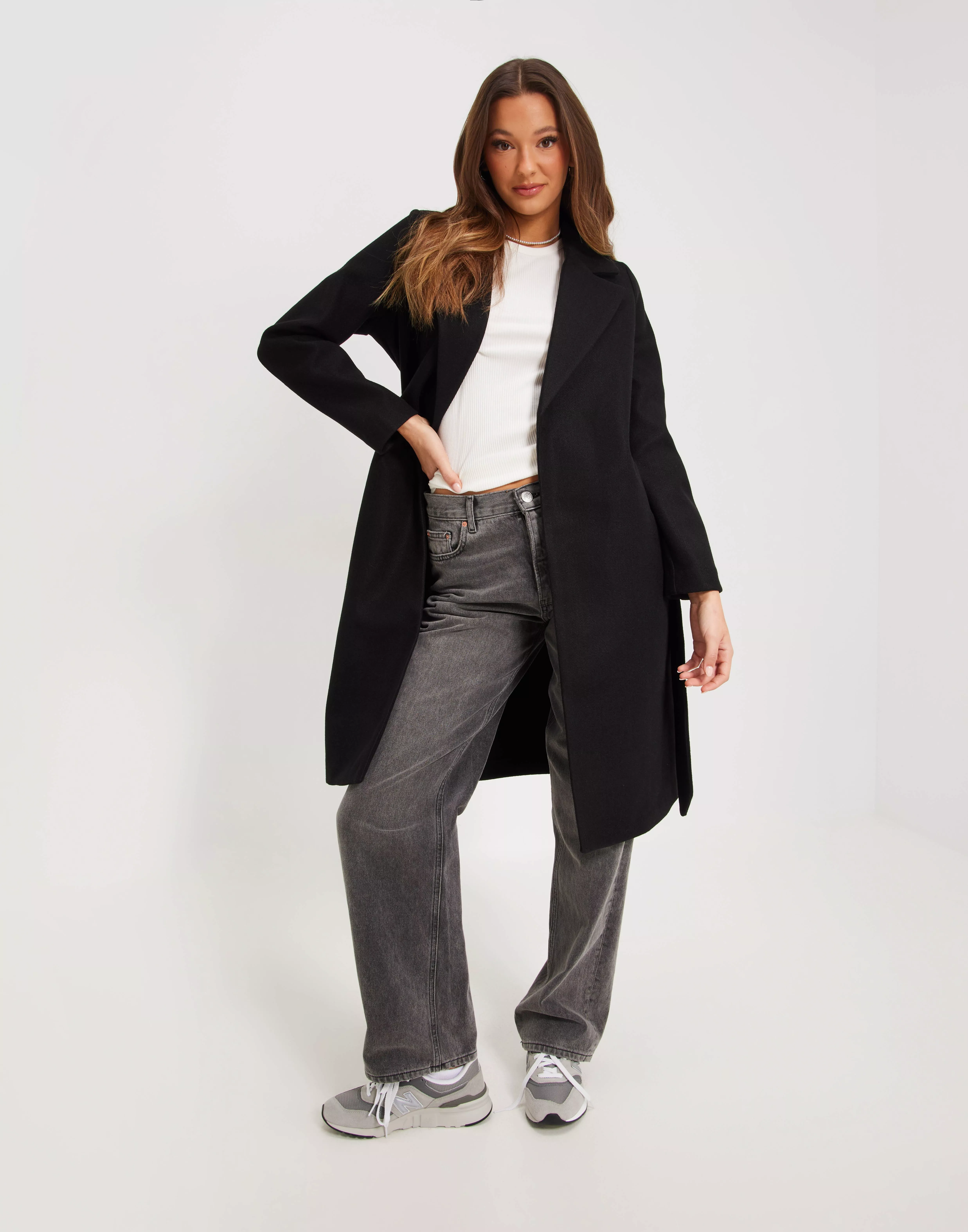 Buy Vero Moda VMFORTUNEAYA LONG COAT GA NOOS - Black Solid