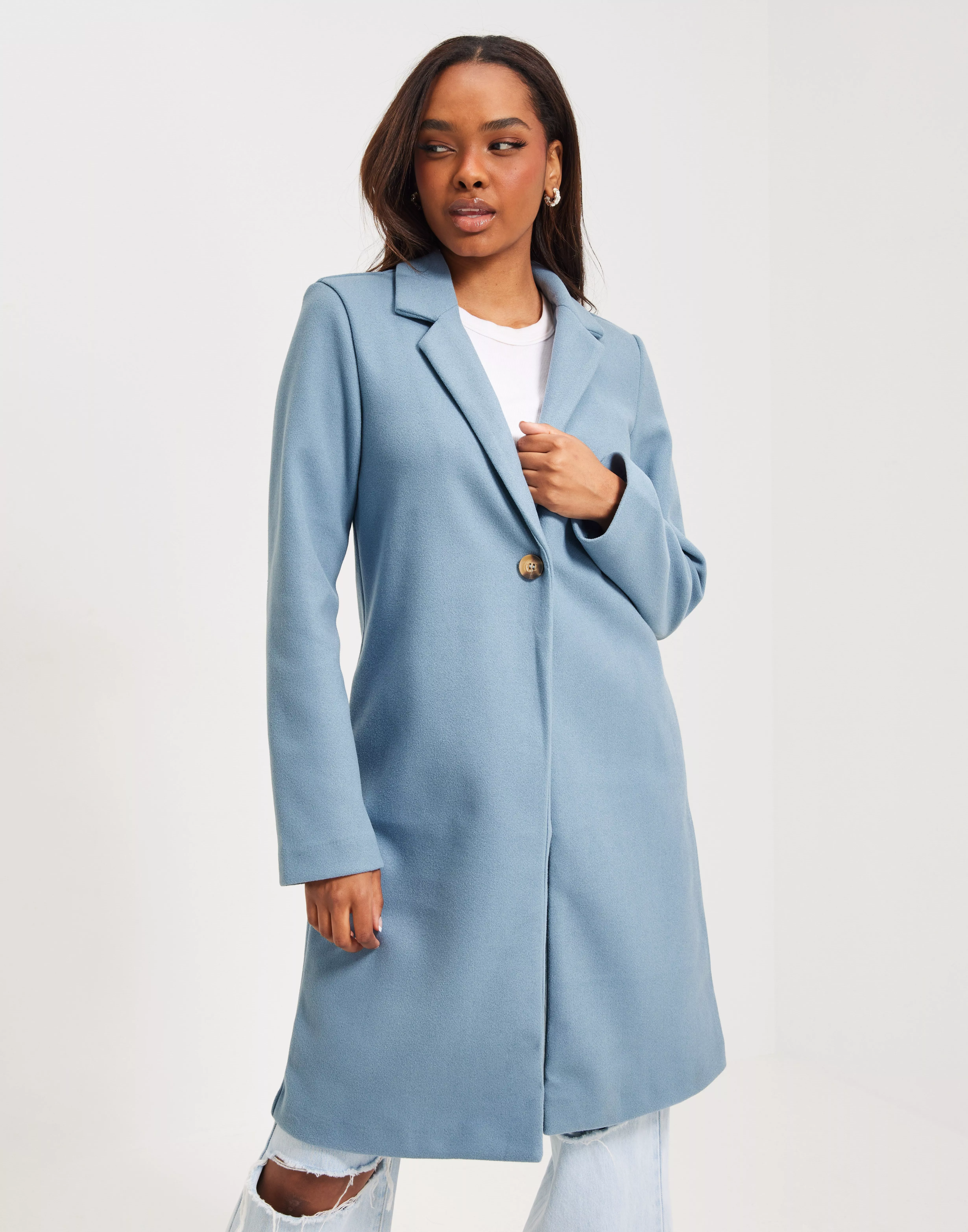 Baby blue deals duster coat