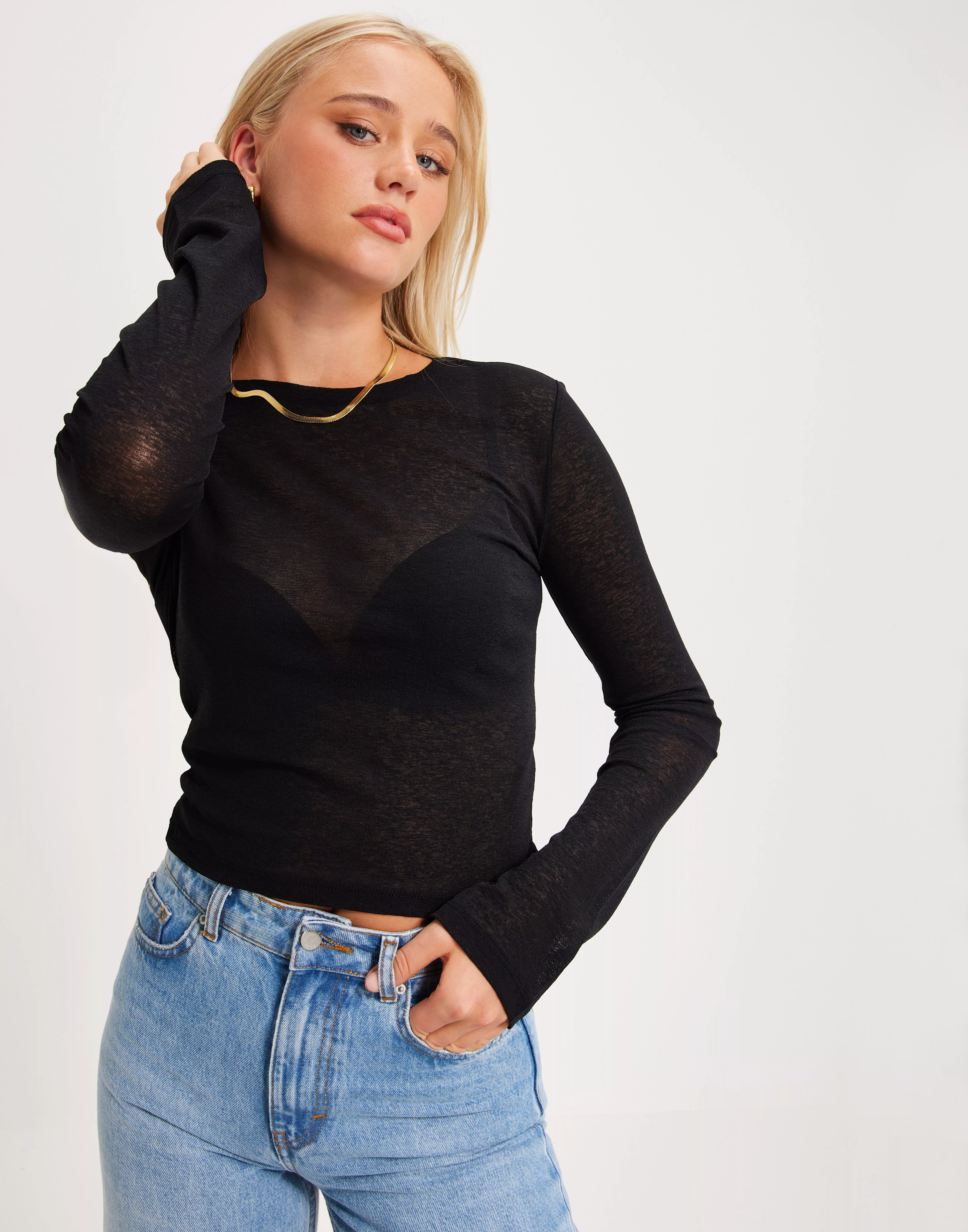 Buy Nelly Perfect Sheer Top - Black