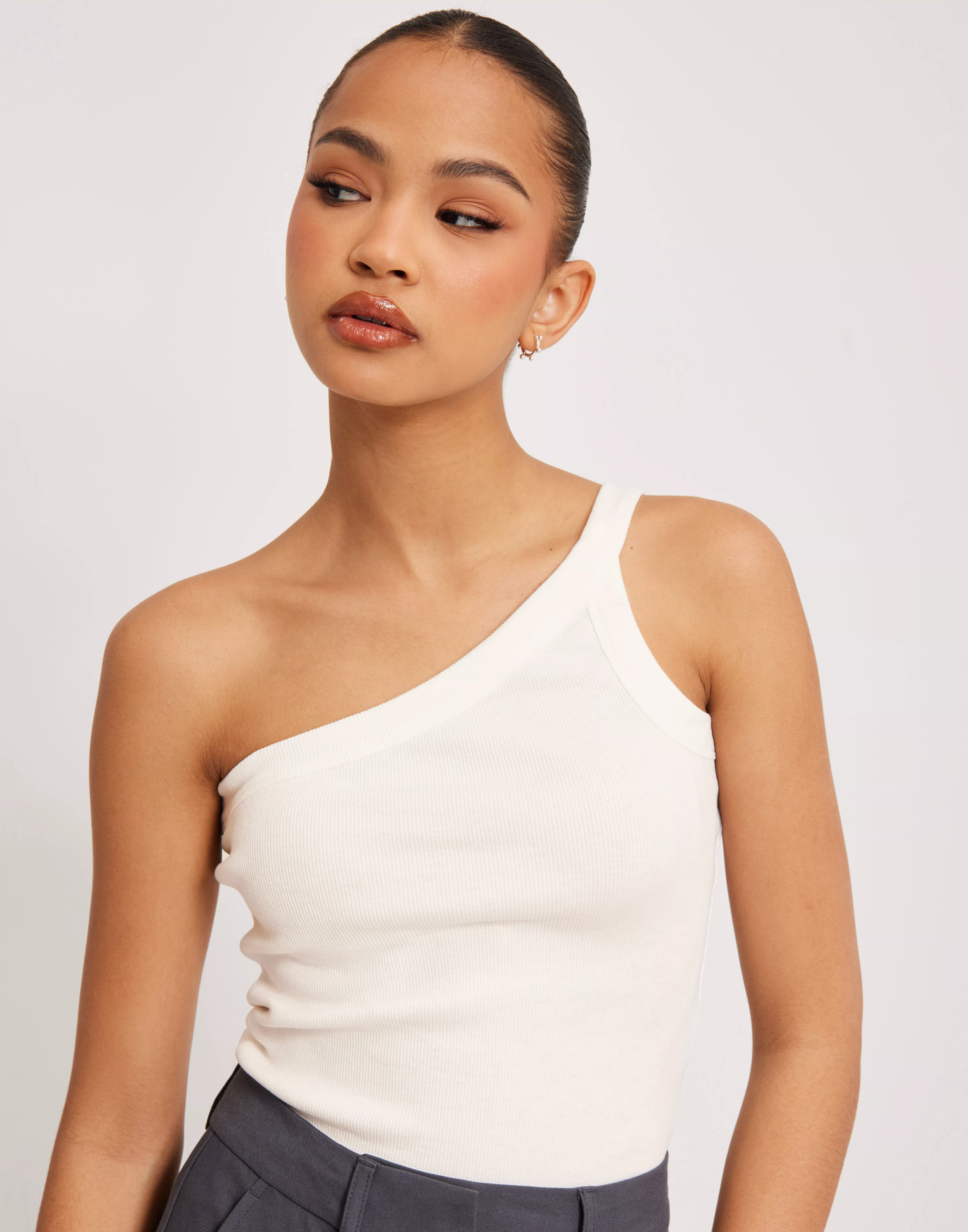 One Shoulder Rib Top