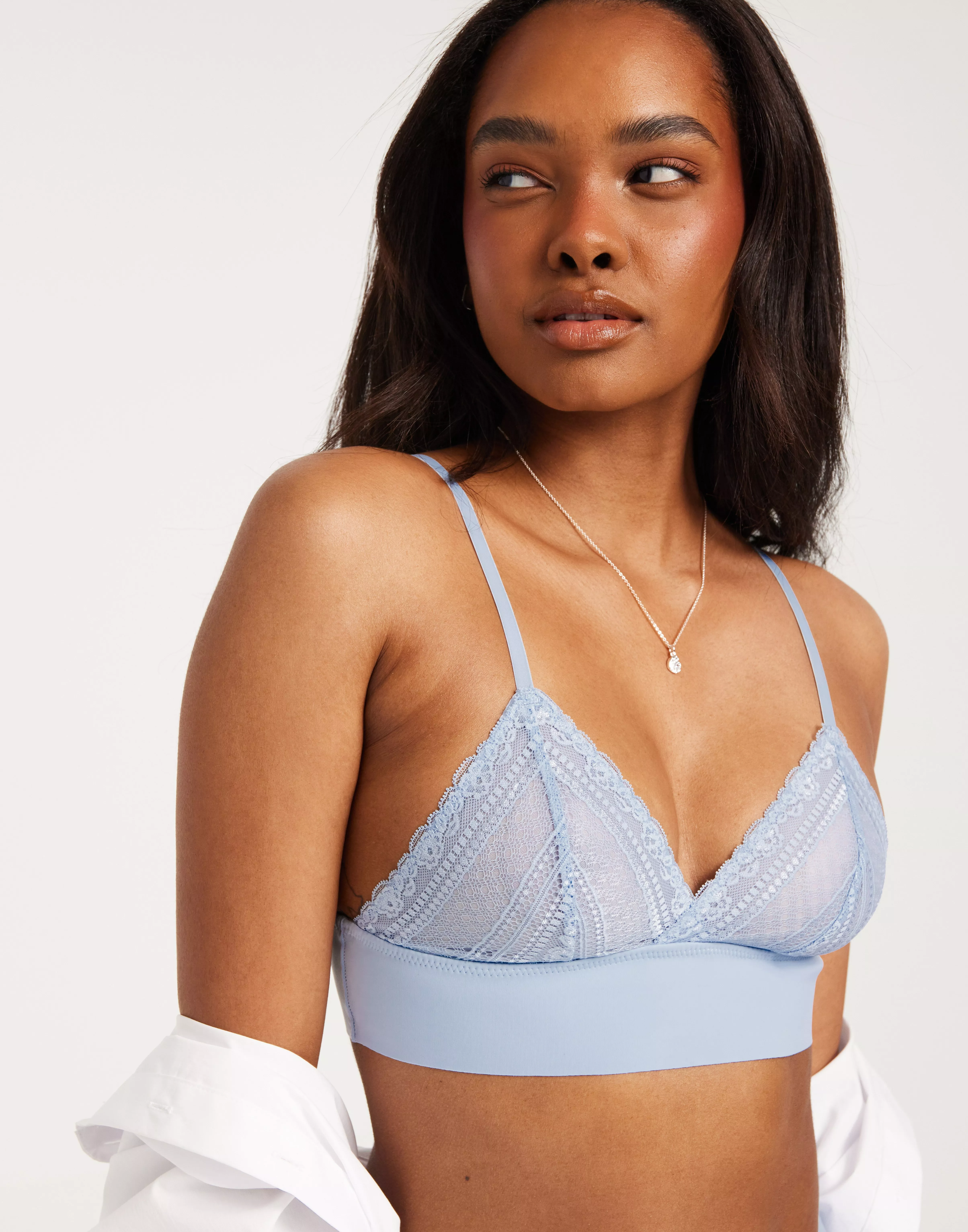 Blue lace cheap bralette top