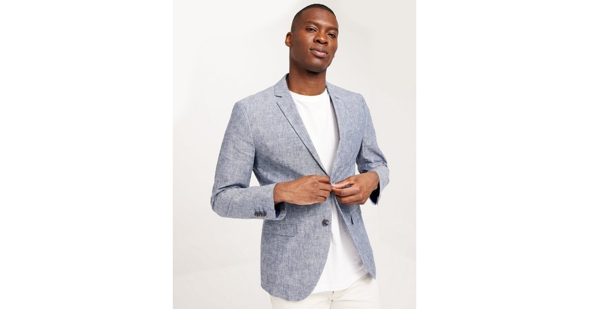 Light blue discount linen blazer mens