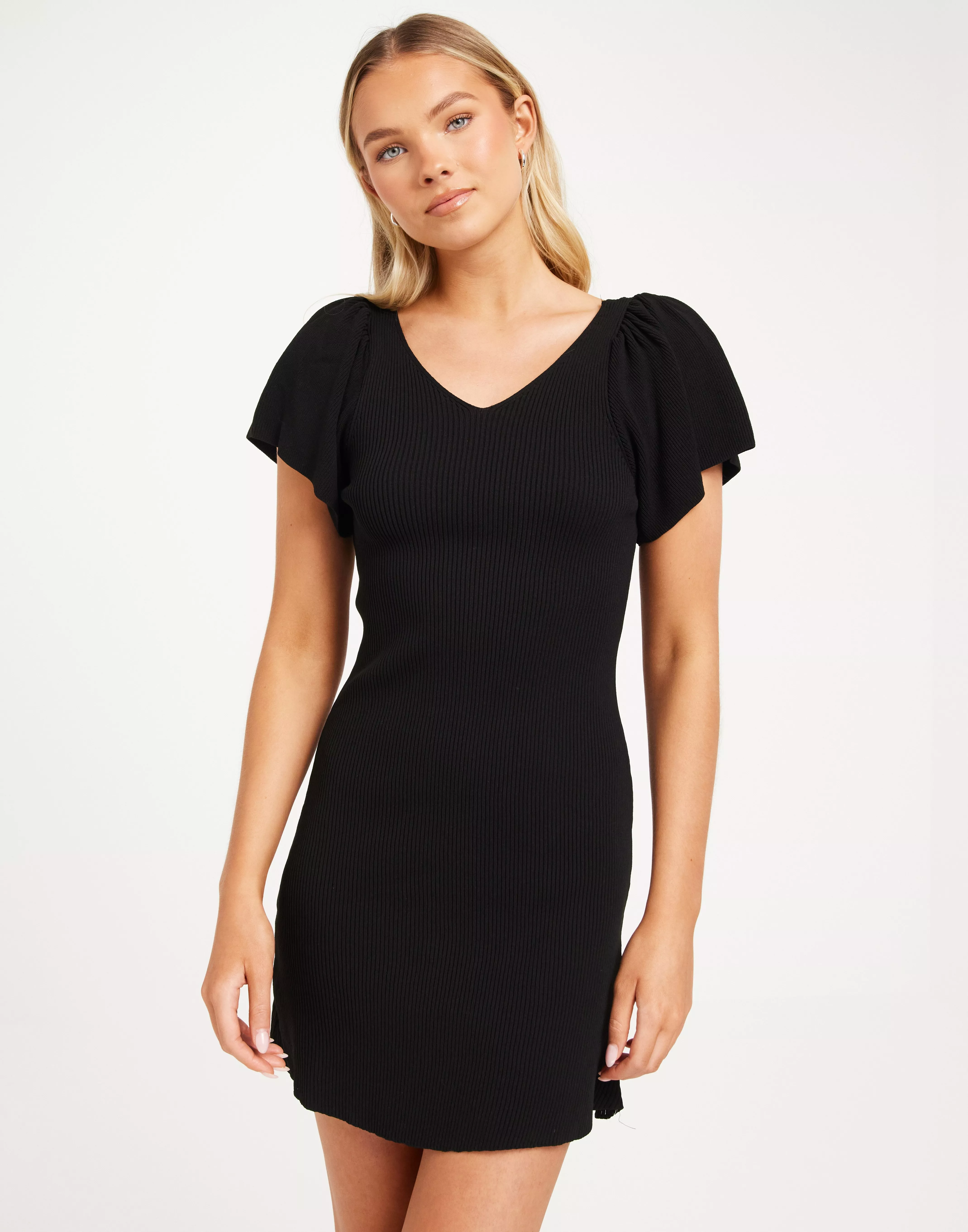 Buy Only ONLLEELO Black KNT DRESS V-NECK NOOS - S/S