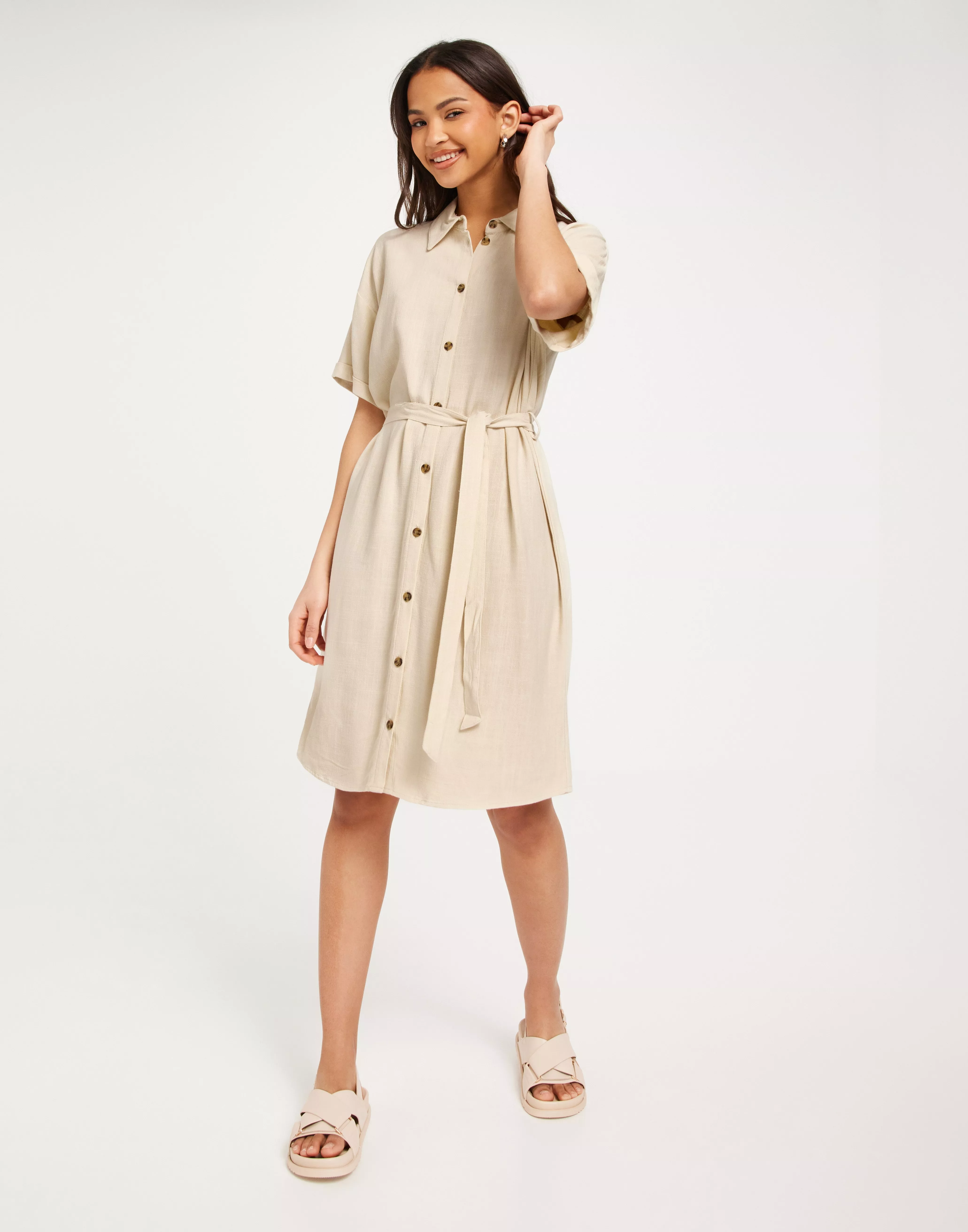 Weltweit sehr beliebt Buy Pieces PCVINSTY SHIRT Birch NOOS LINEN DRESS - SS