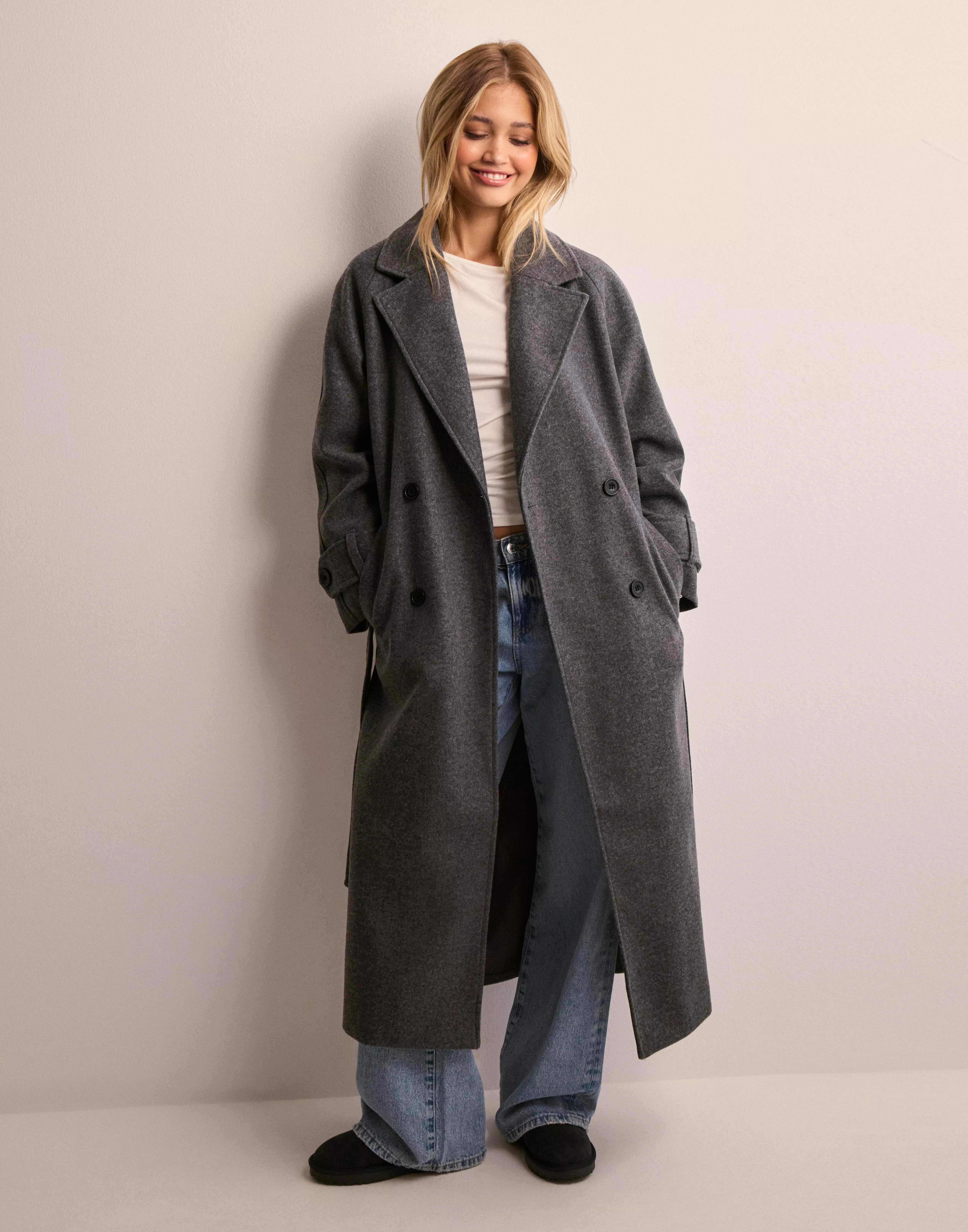 Buy Nelly Warm Trench Coat - Dark Grey