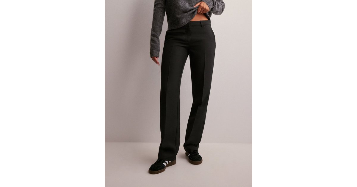 Buy Nelly Low Waist Straight Leg Pants - Black