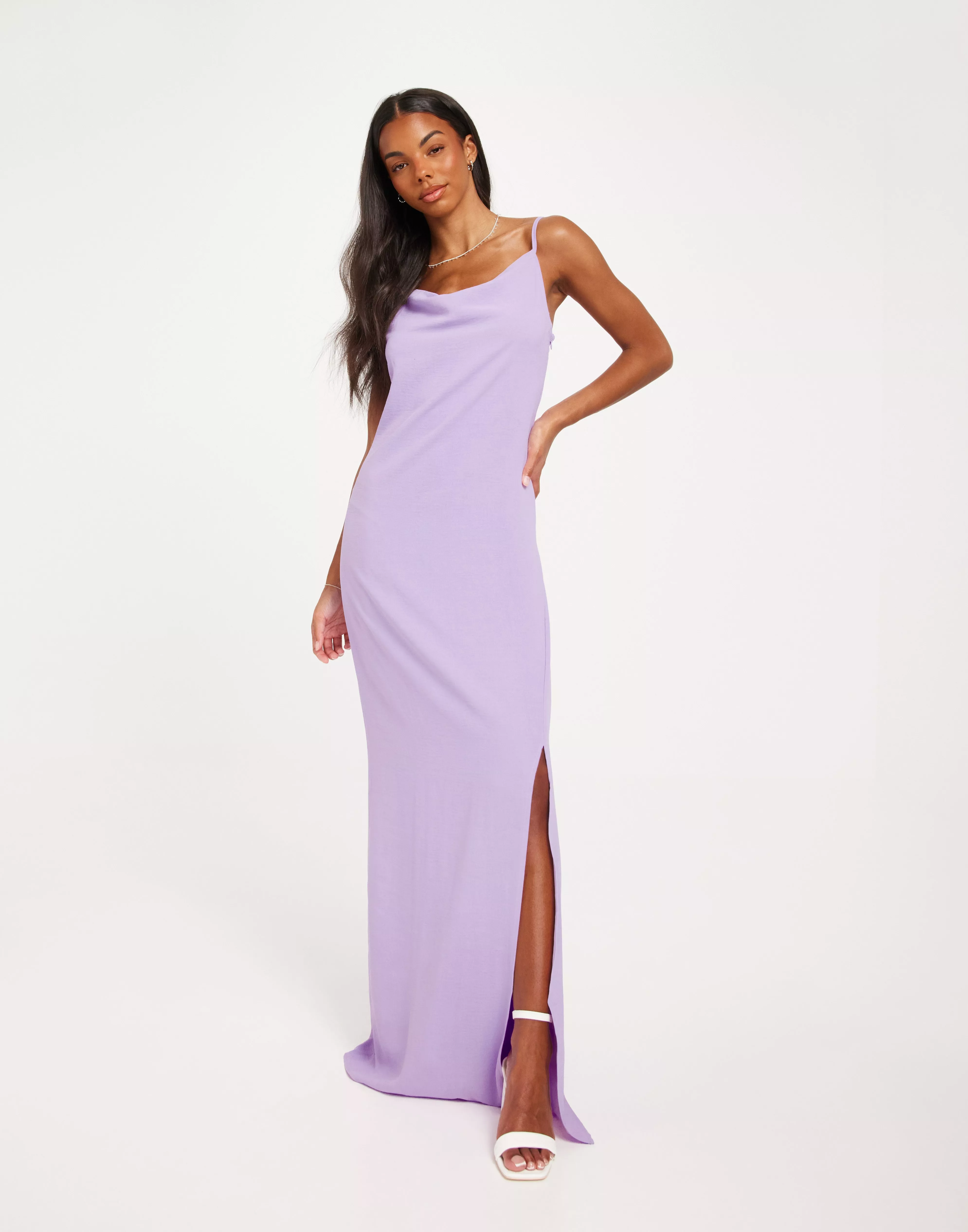 - ONLMAI WVN Purple WATERFALL Buy Only S/L DRESS Rose MAXI