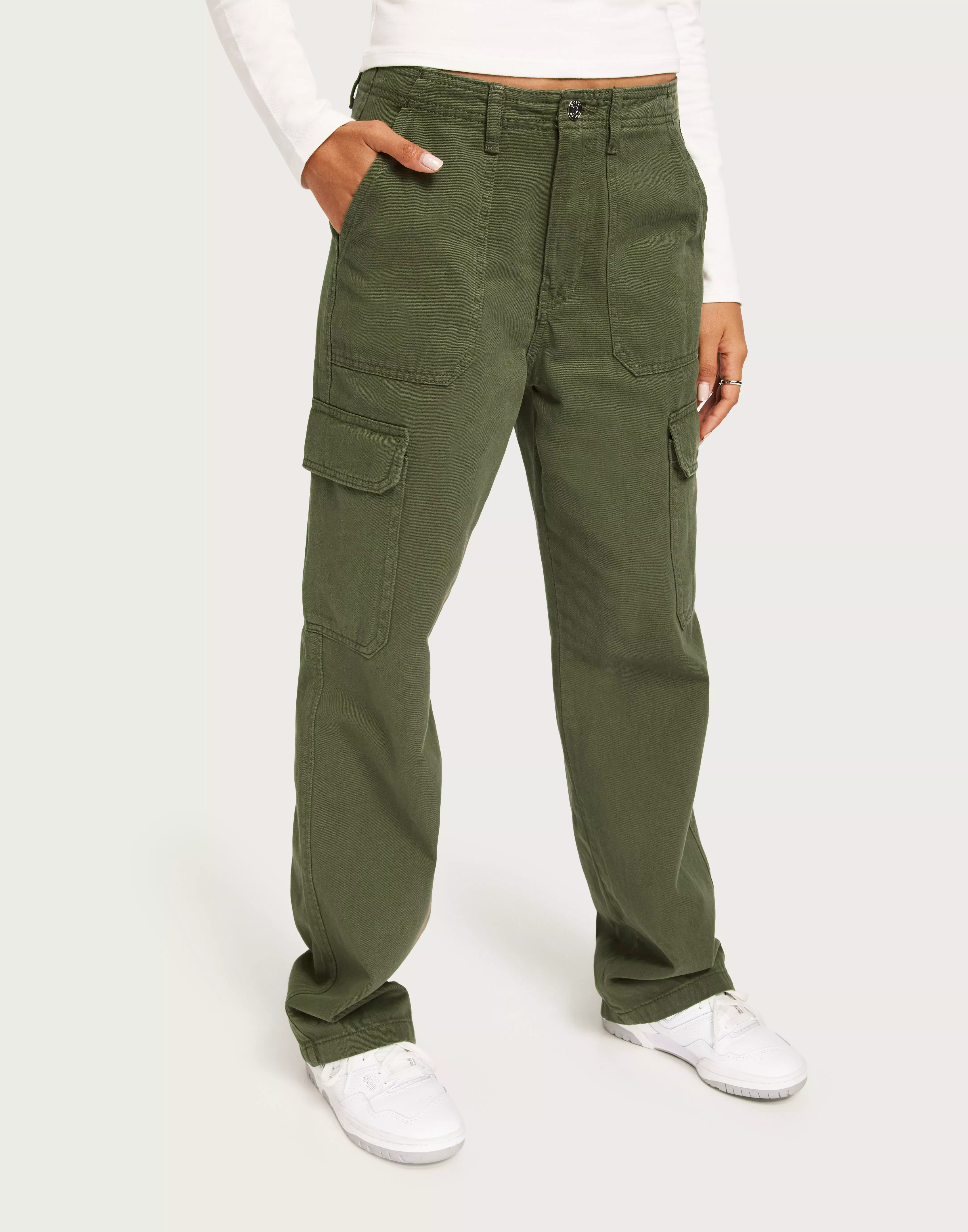 ASOS DESIGN oversized cargo pants with multi pocket in khaki
