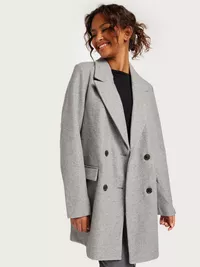 Buy Melange Vero LONG VMVINCEMILAN CP Dark - Grey COAT Moda BOOS