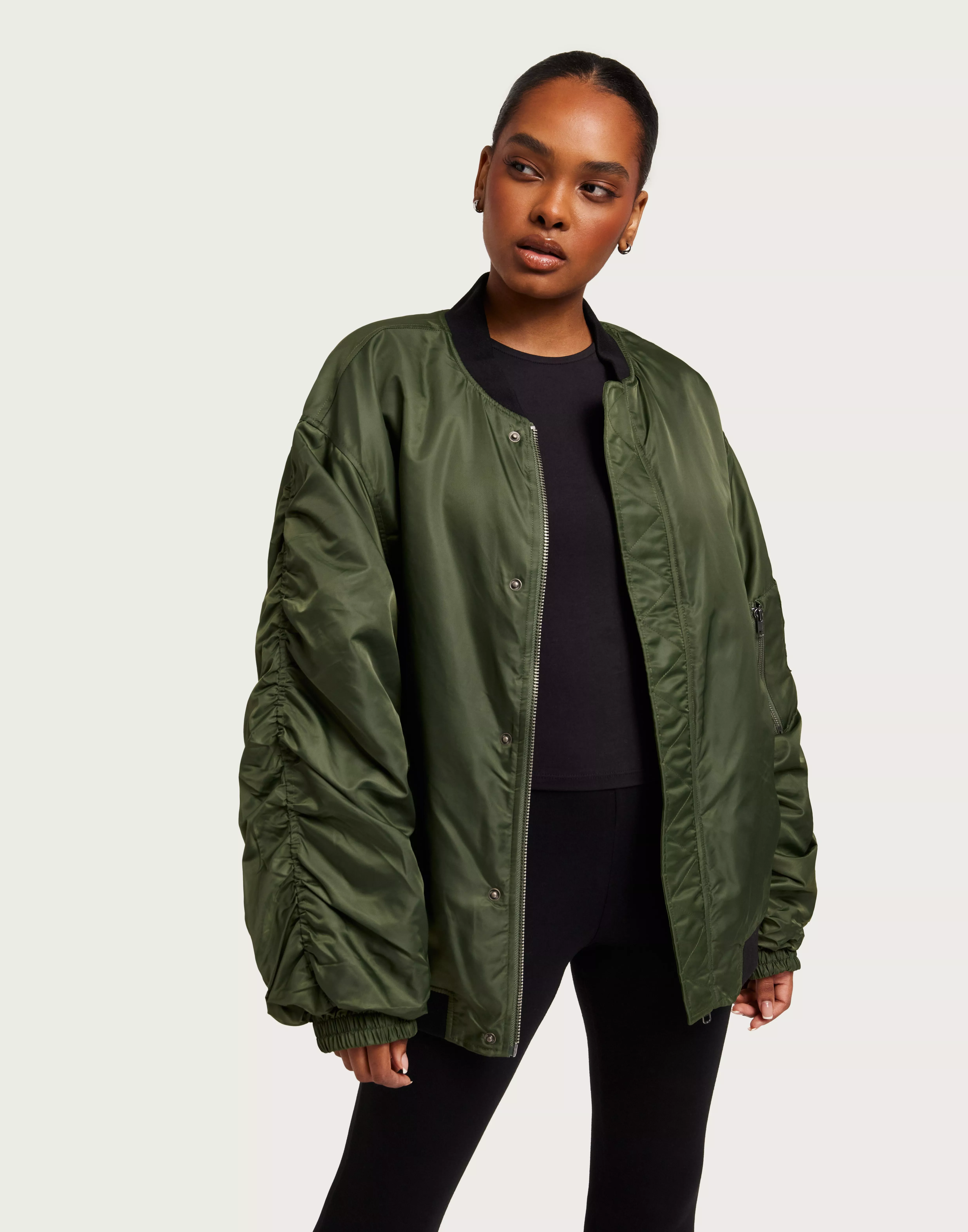 Short bomber outlet jacket