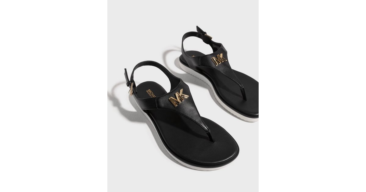 Mk black best sale flat sandals