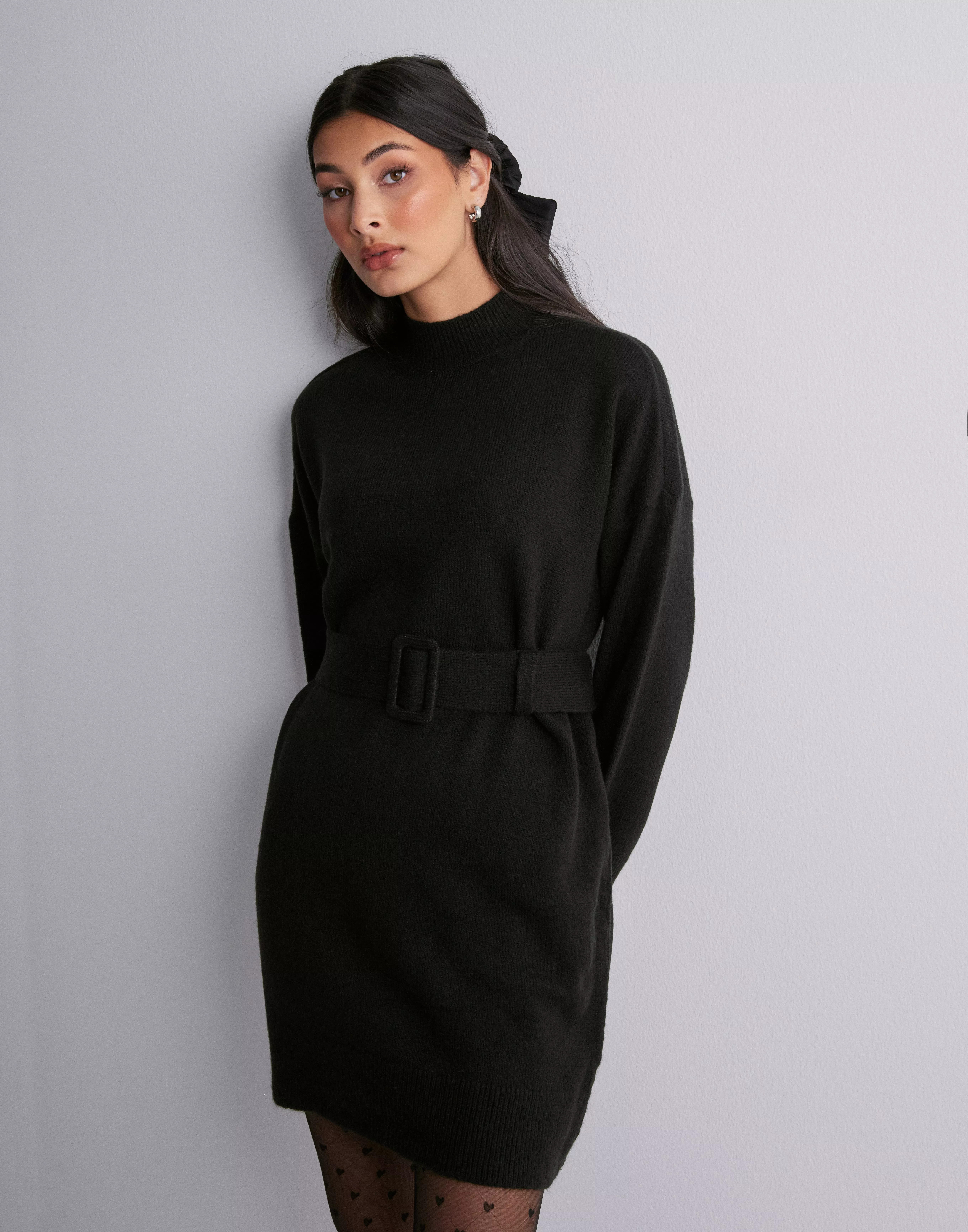 Buy Only ONLBELLA LS BELT DRESS - Black EX KNT