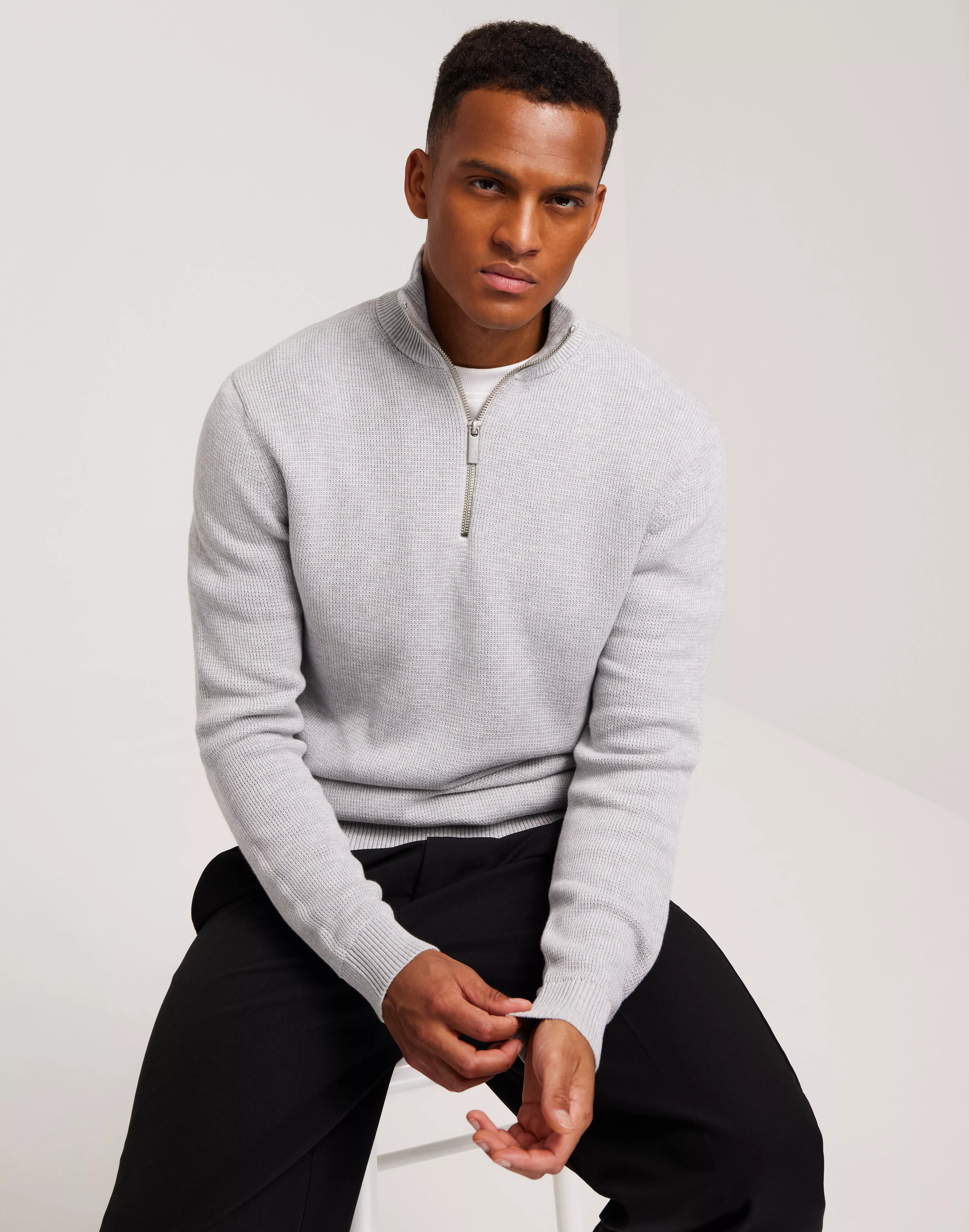 Half zip cheap jumper grey