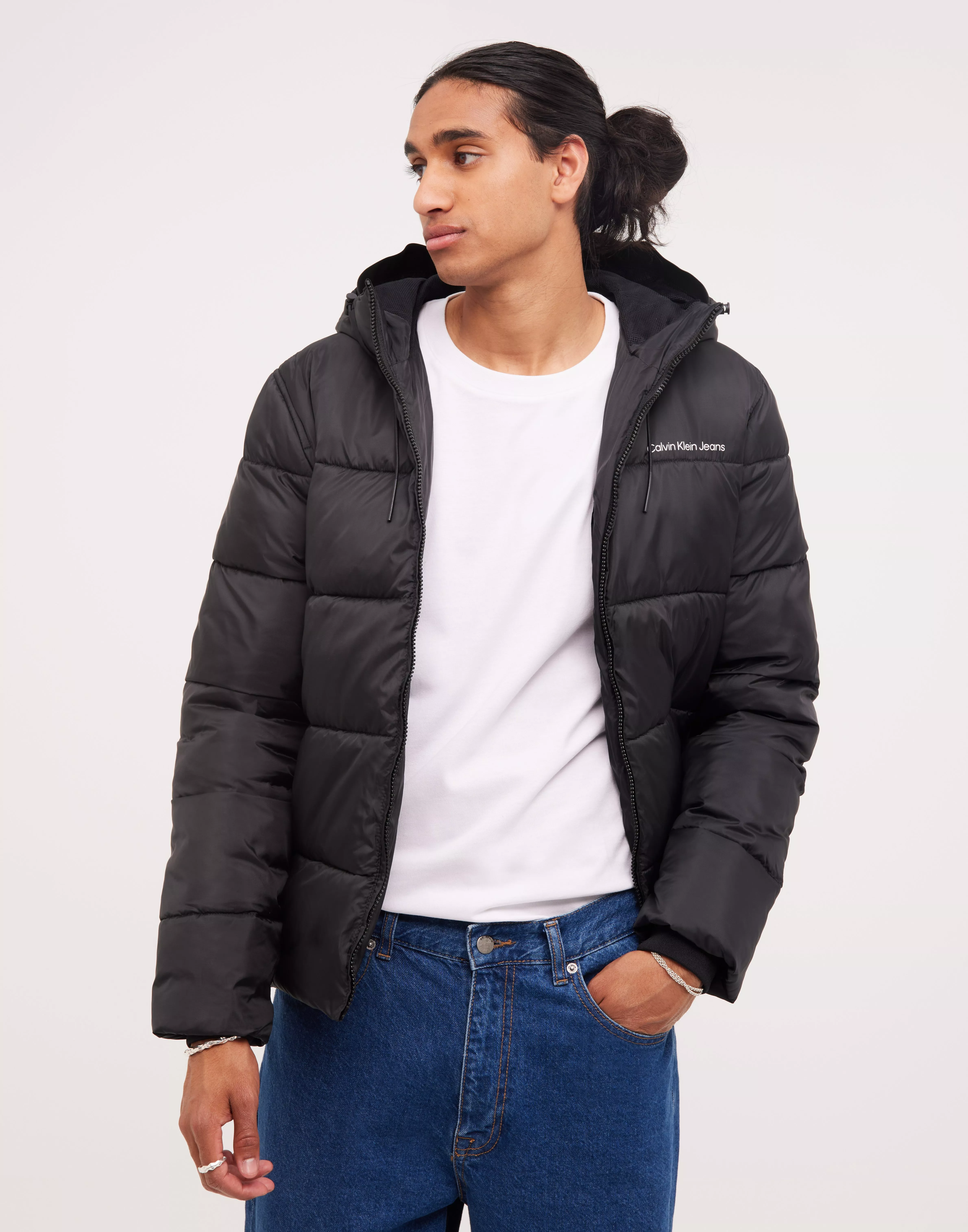 Calvin Klein Jeans MW CROPPED PUFFER - Down jacket - black