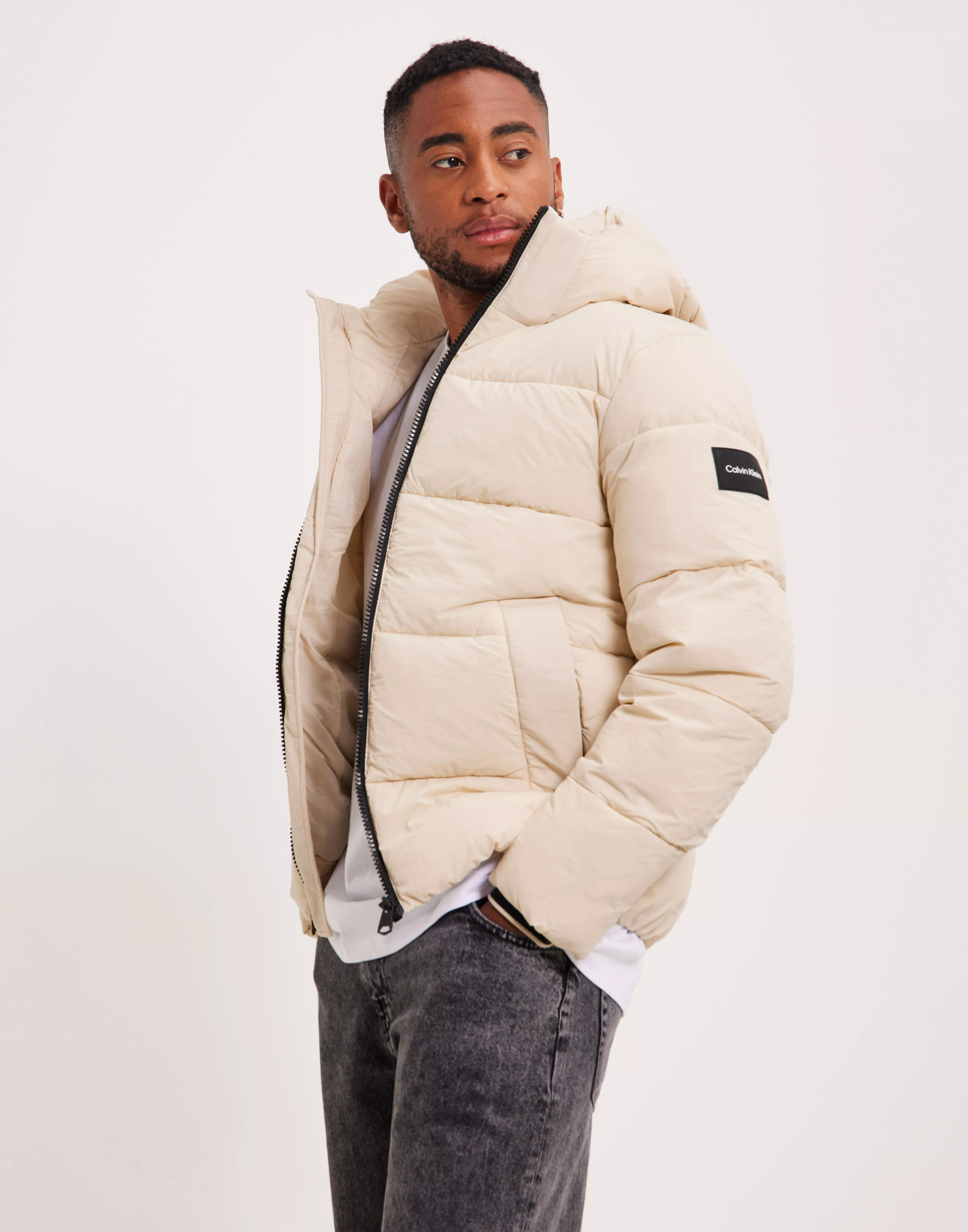 Buy Calvin Klein CRINKLE NYLON PUFFER JACKET Beige NLYMAN