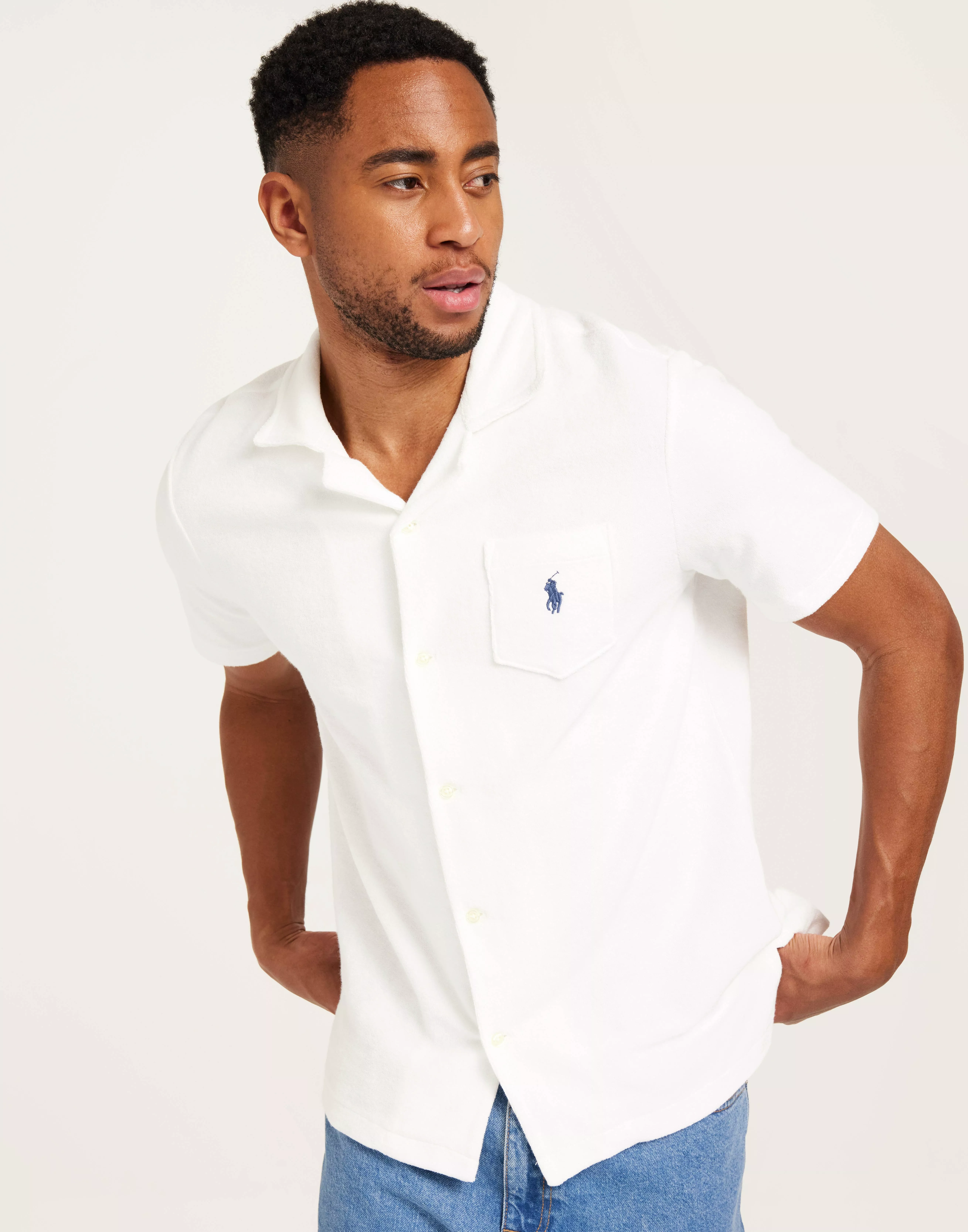 White ralph lauren deals short sleeve shirt