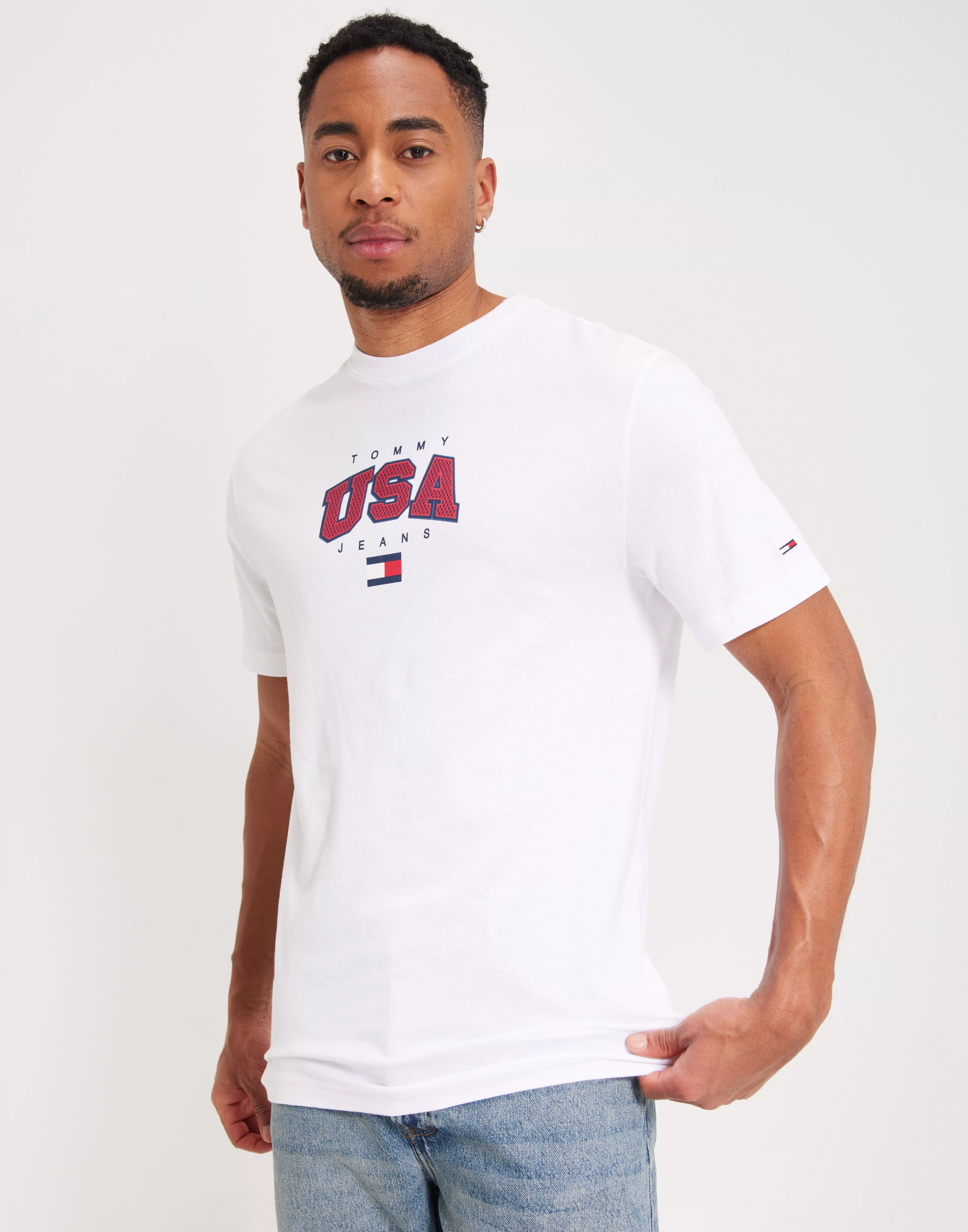 Buy Tommy Jeans | White MODERN CLSC NLYMAN TEE USA TJM SPORT 