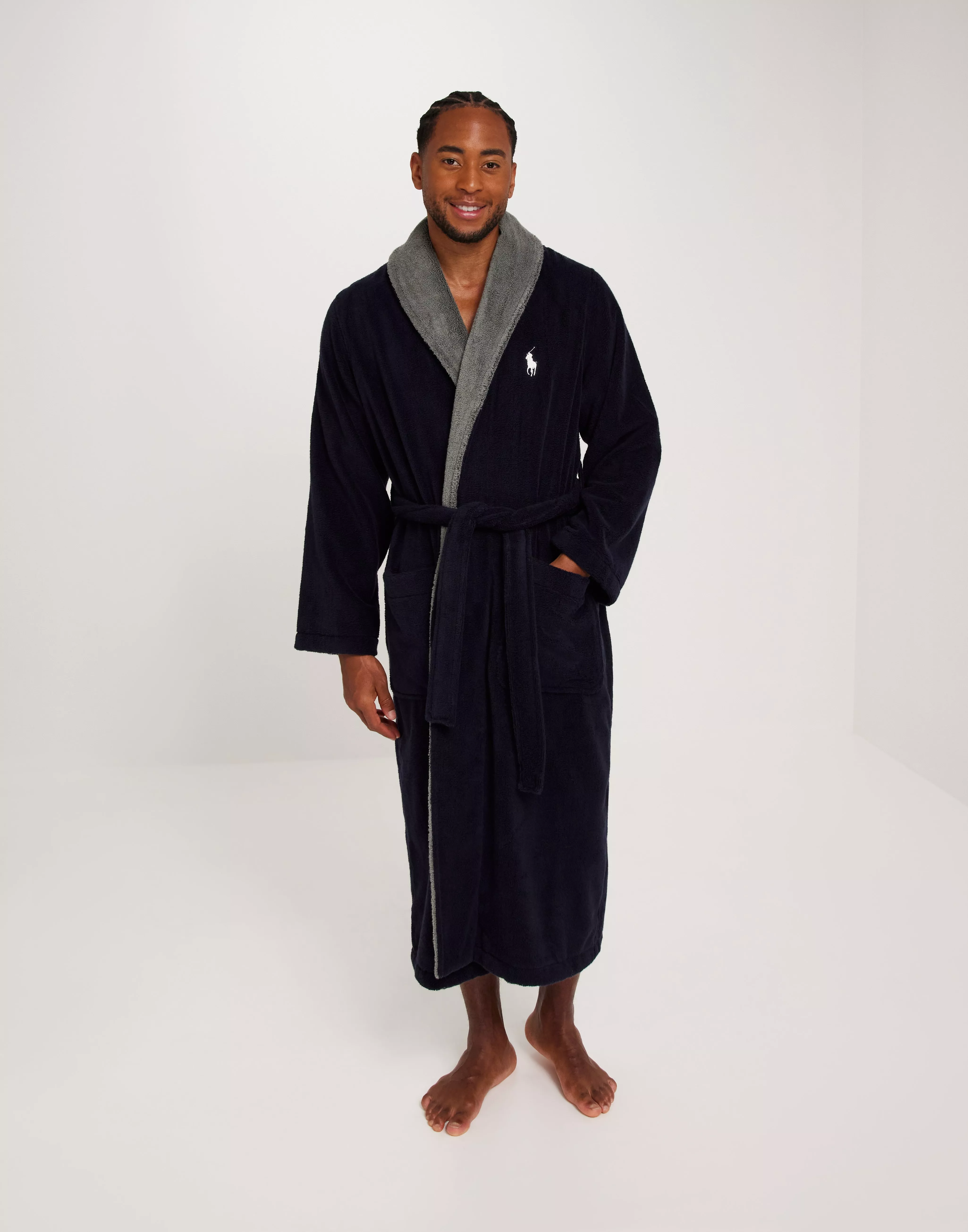 Buy Polo Ralph Lauren L S SHAWL SLEEP ROBE Navy NLYMAN