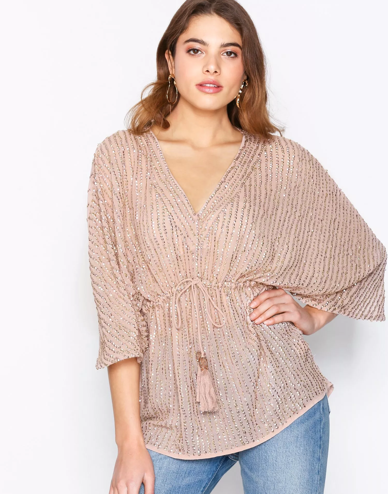 Gold sequin cheap top river island