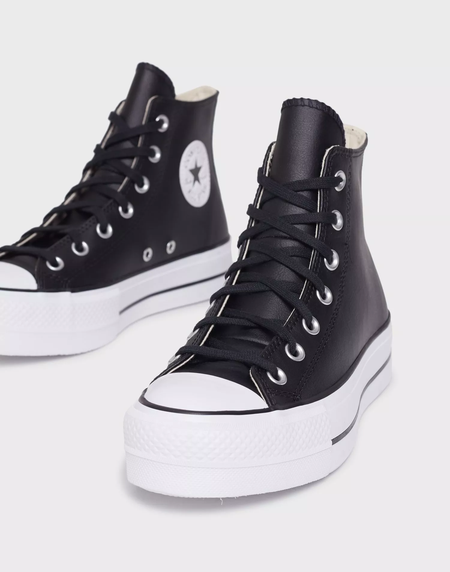 Chuck taylor all star lift leather high hot sale top black