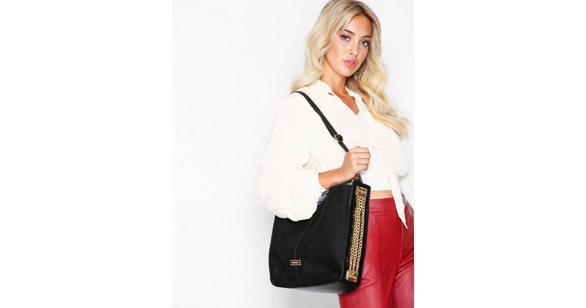 River island black sale chain side slouch bag