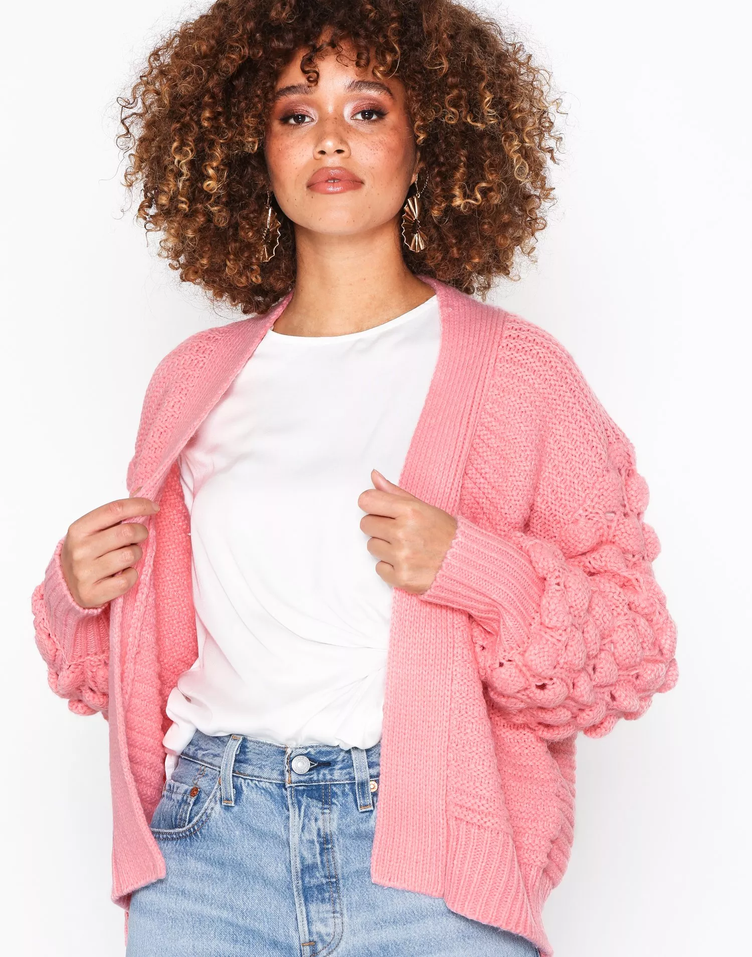 Bobble sleeve outlet cardigan