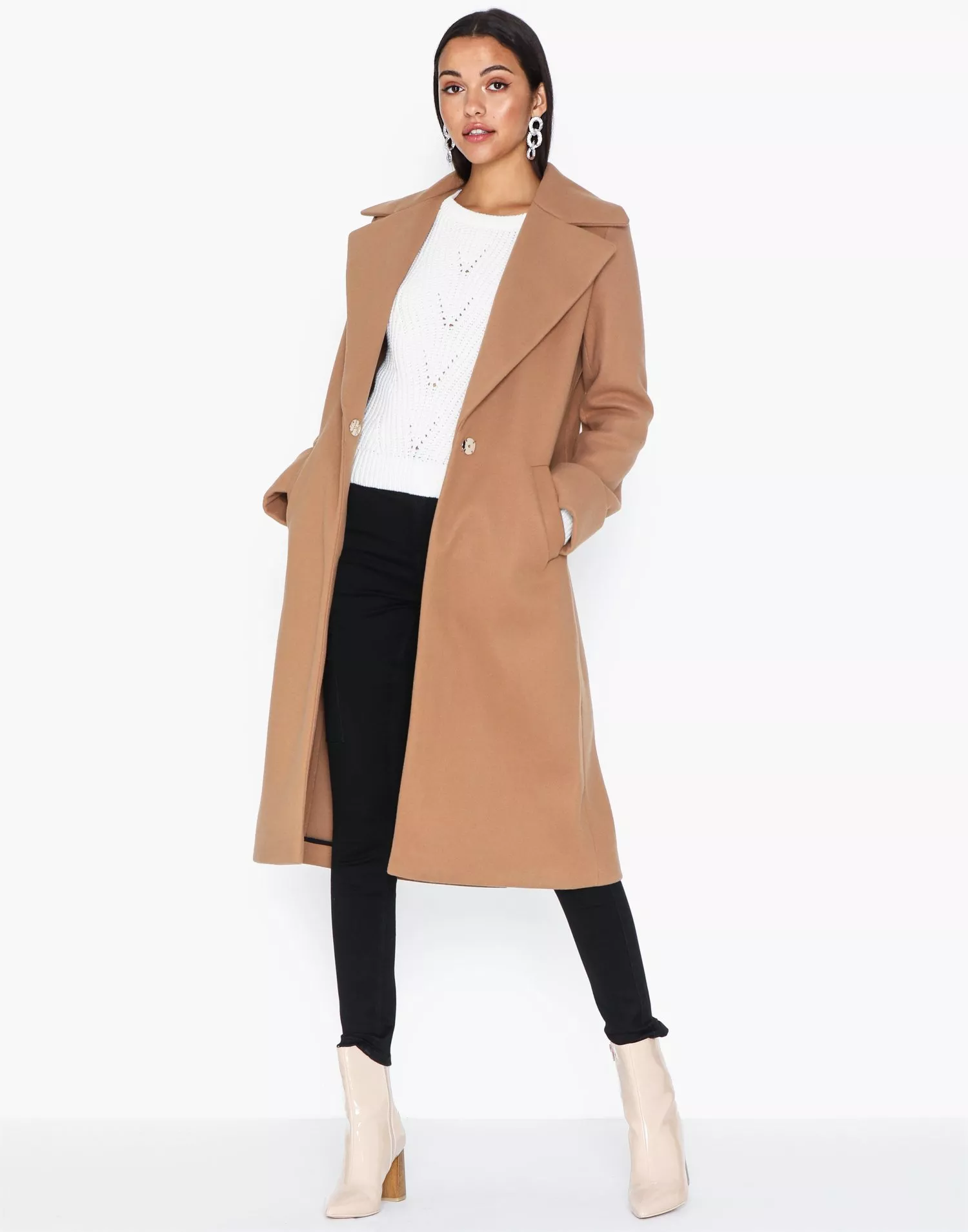 River island sales camel coat