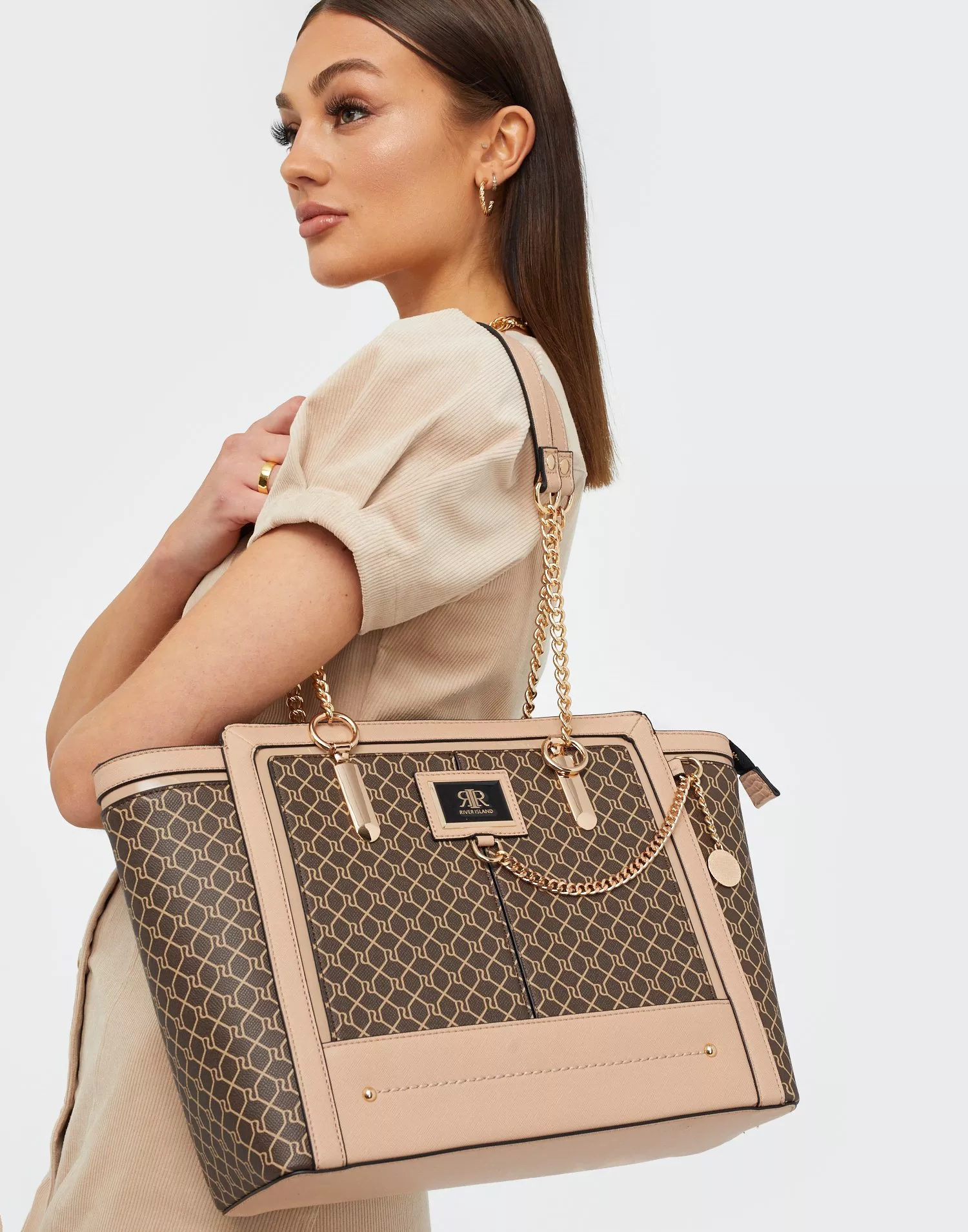 River island hot sale beige bag