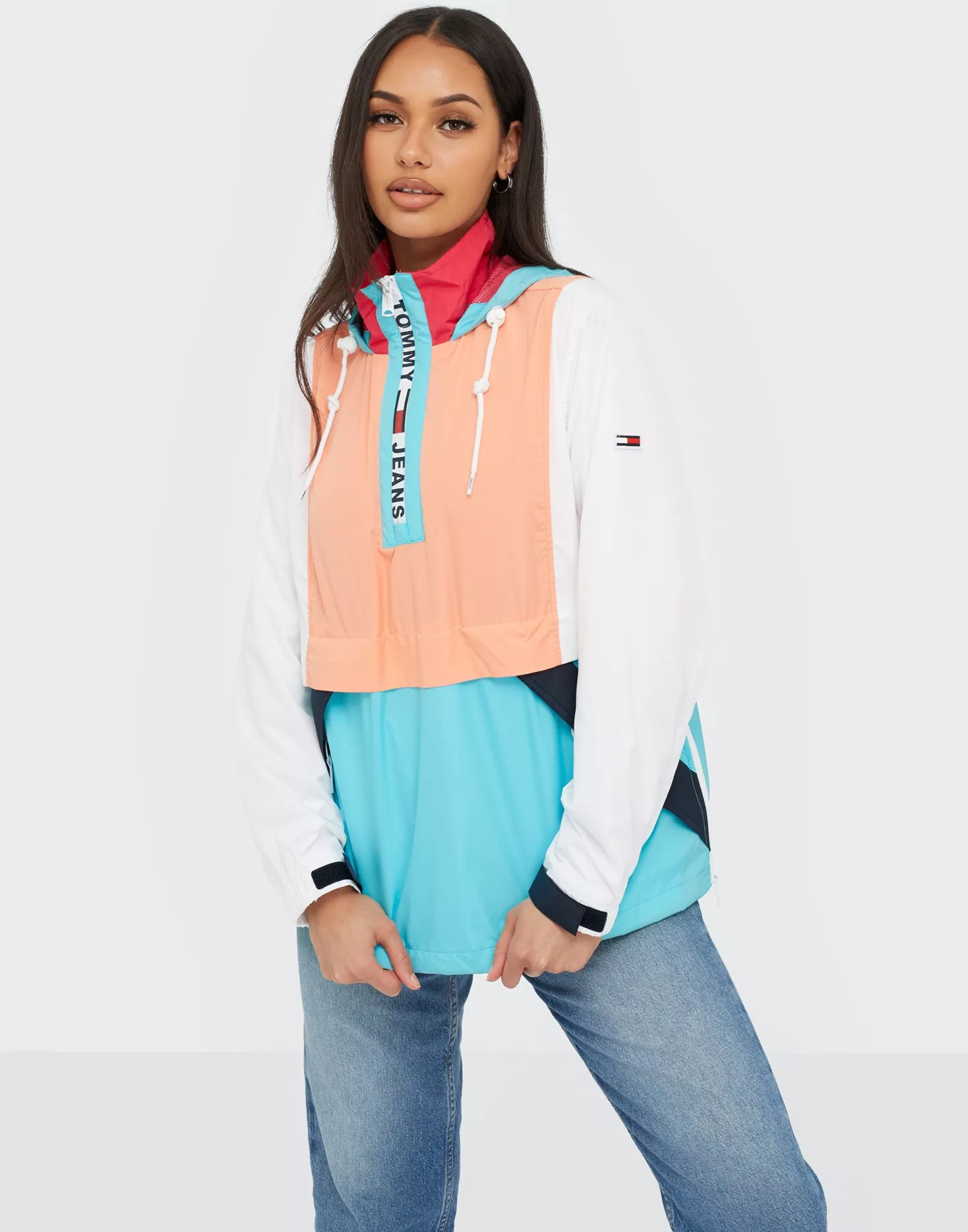 Tommy jeans deals colorblock popover jacket