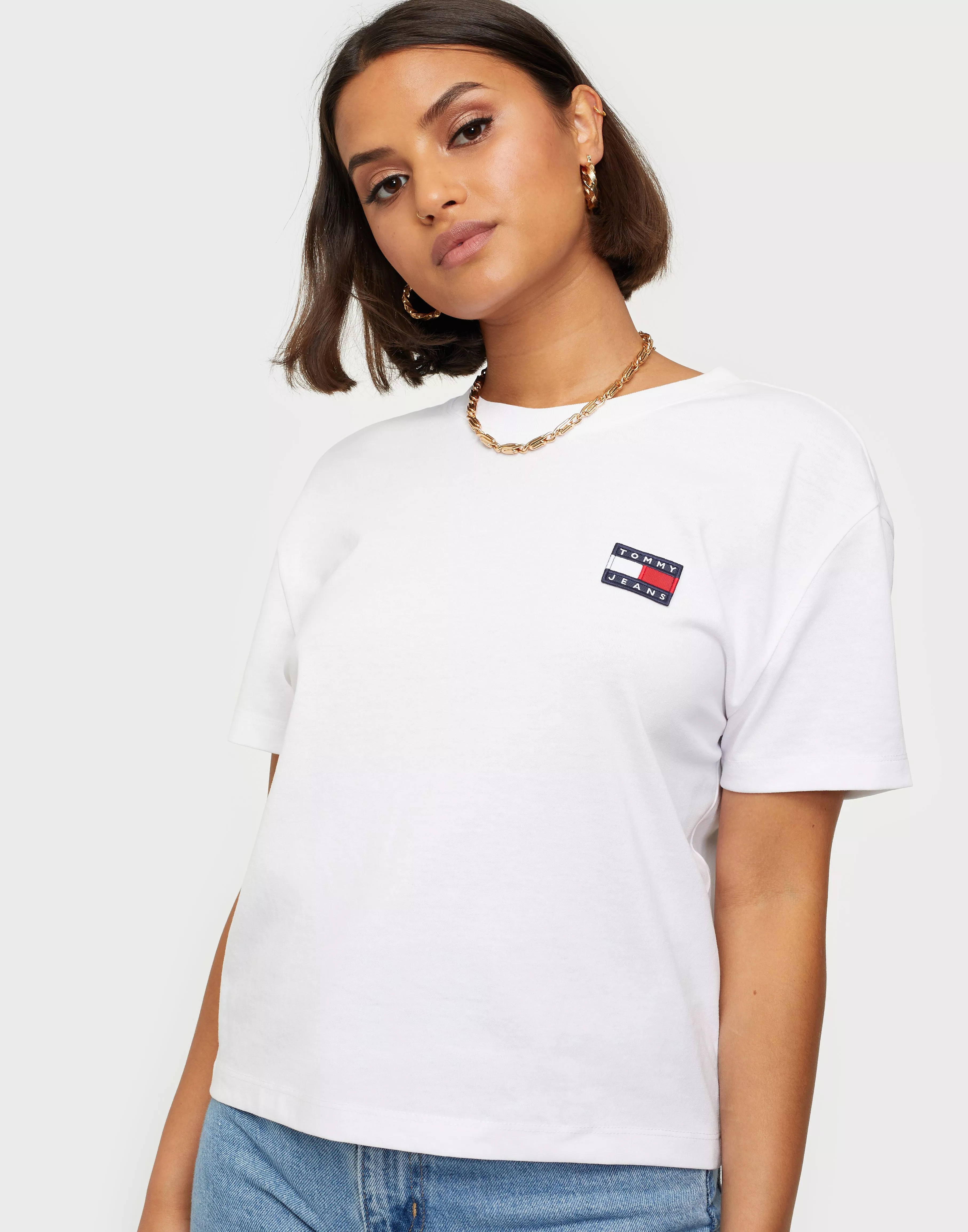 Buy Tommy Jeans TJW White TEE TOMMY - BADGE