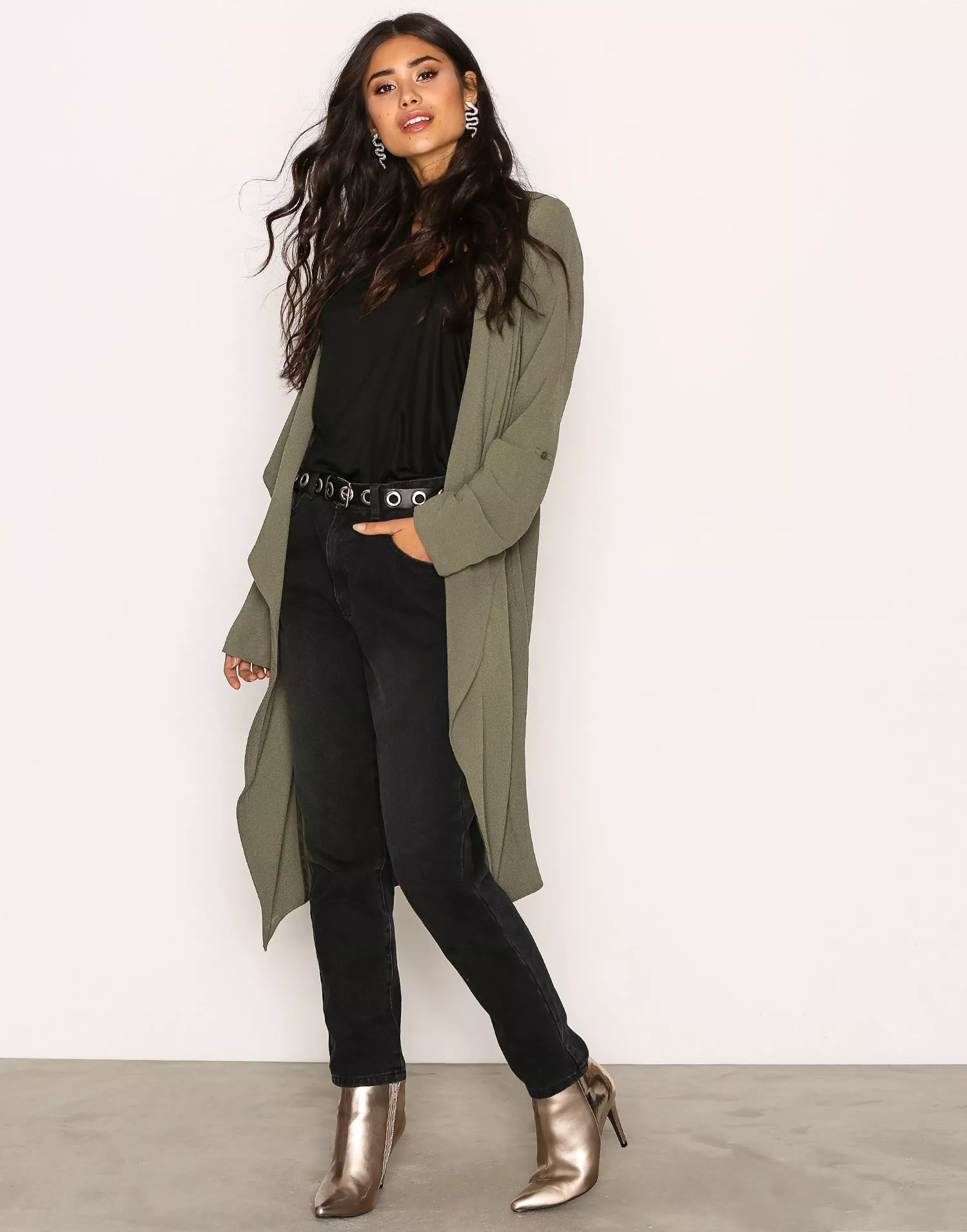 Khaki hot sale duster coat