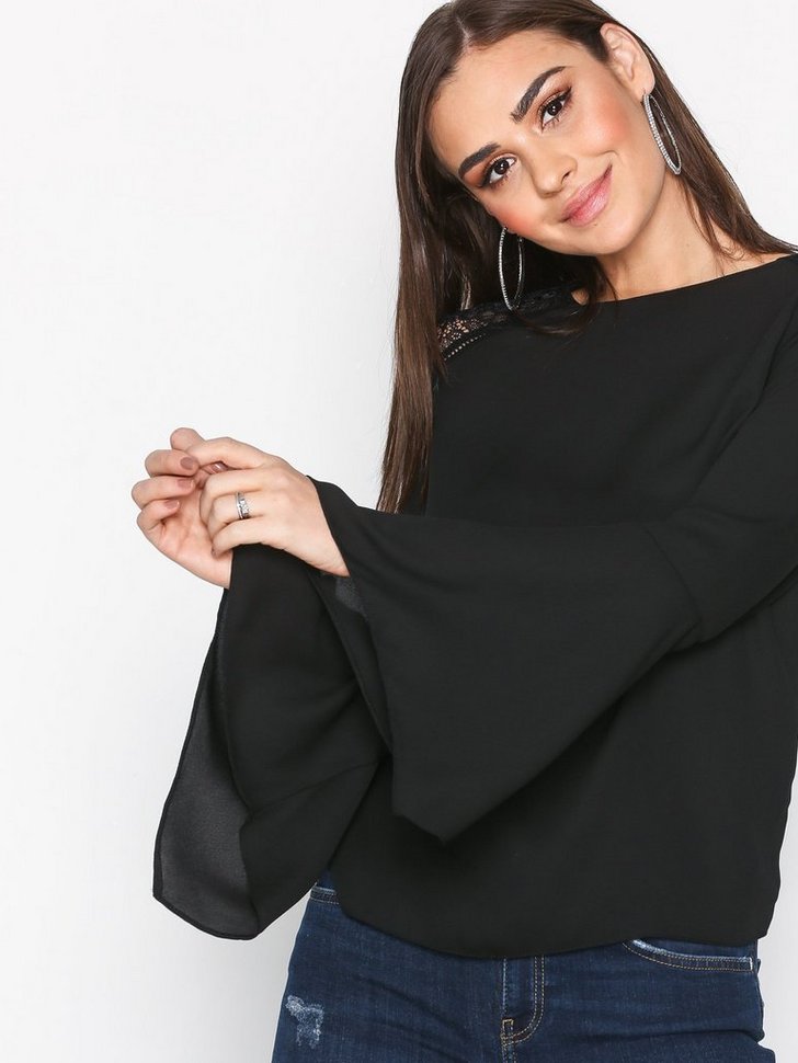 Festbluse Lace Shoulder Hanky Sleeve Top festtop