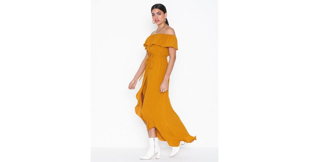 Buy River Island Bardot Maxi Dress - Ochre | Nelly.com