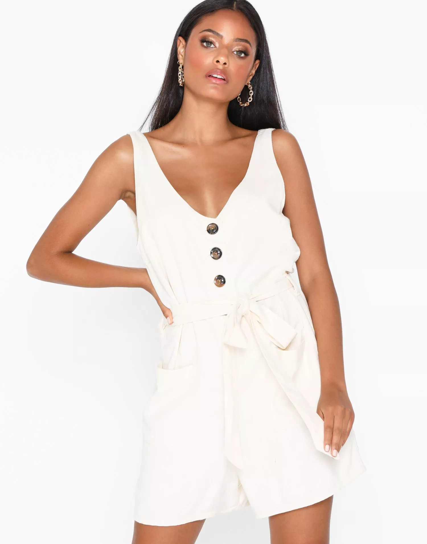 White clearance short playsuit