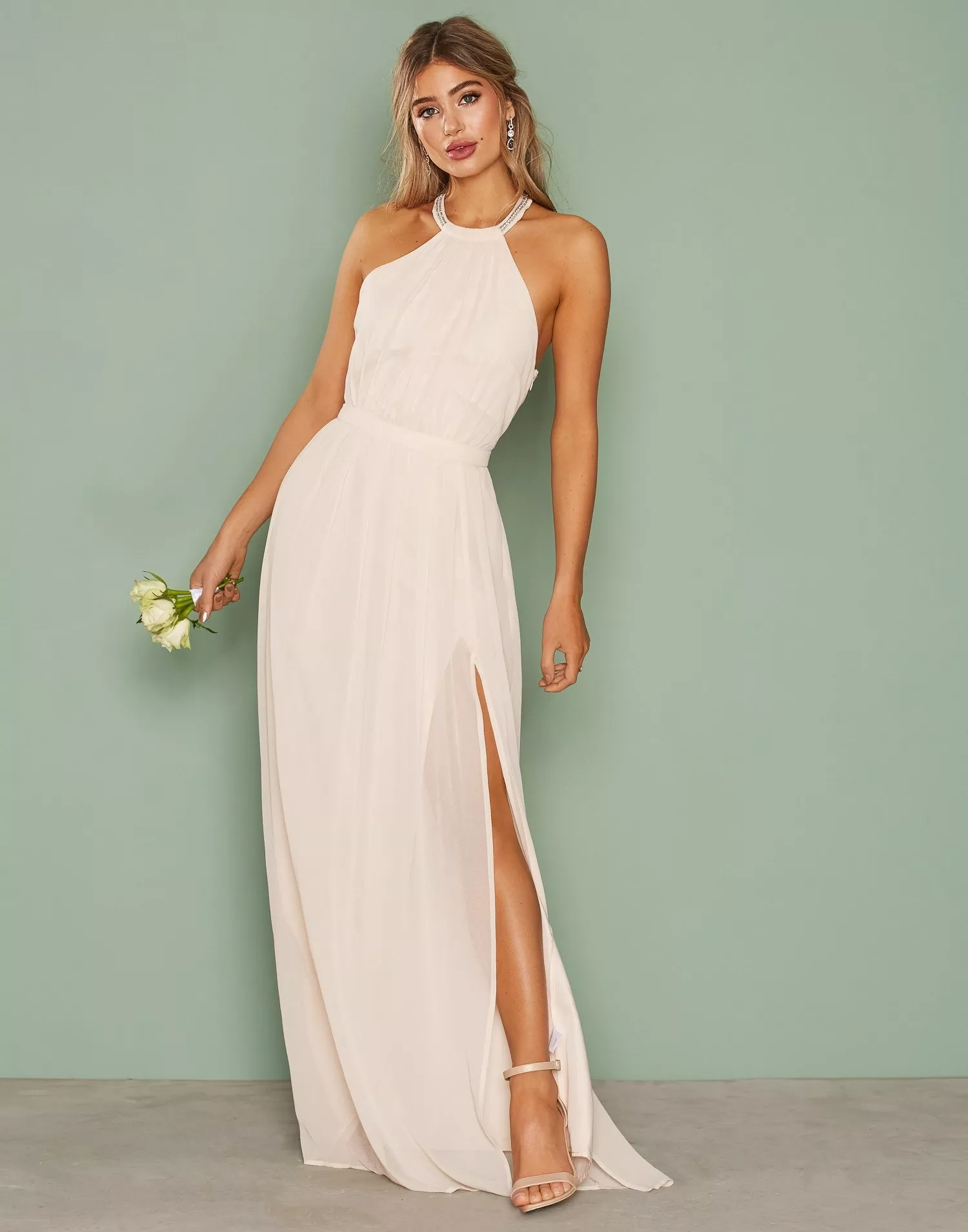 Halter neck hotsell beaded gown