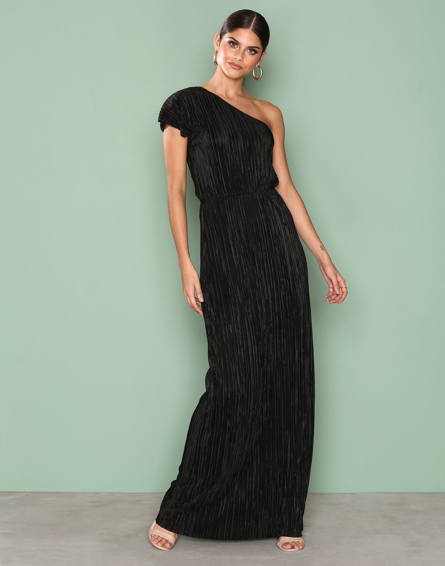 One Shoulder Drape Gown