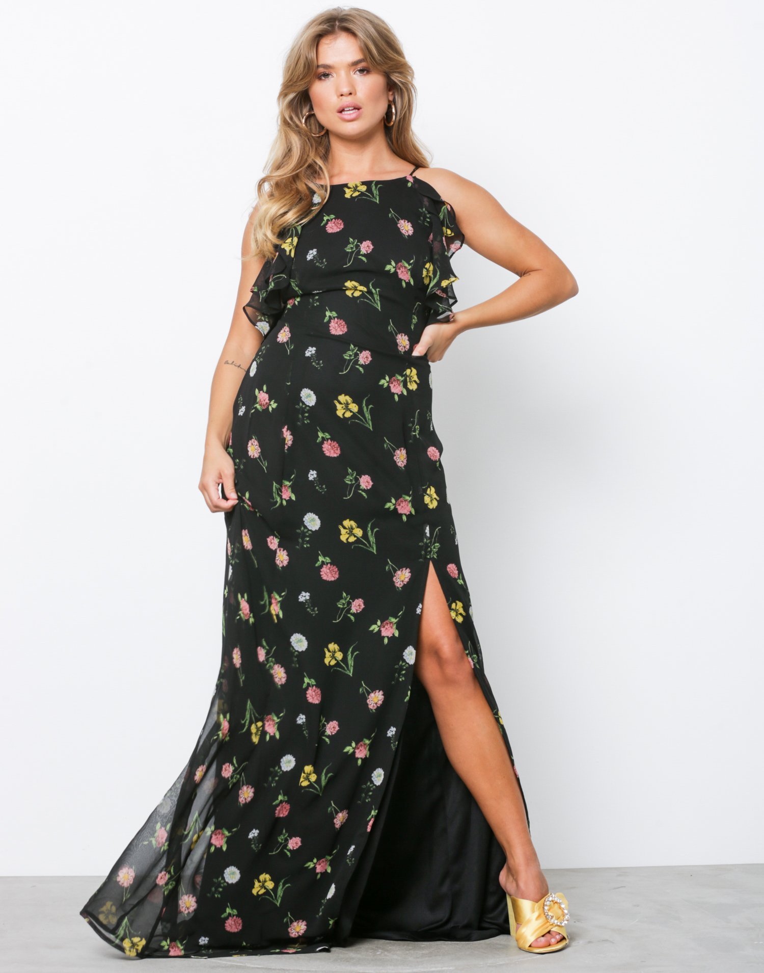 High Neck Frill Gown