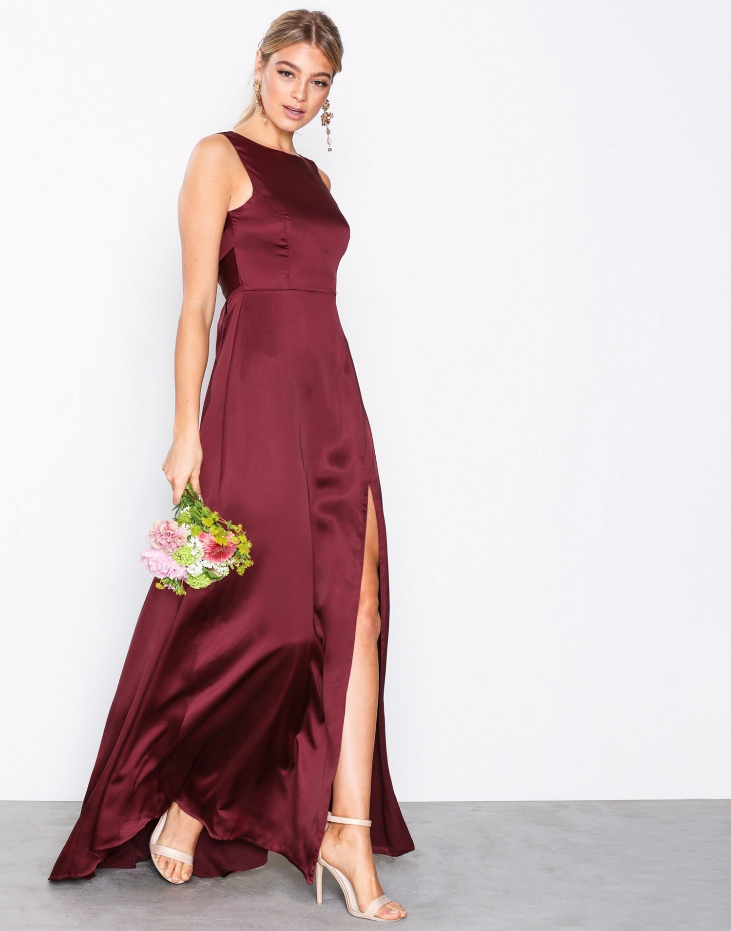 V-Back Satin Gown