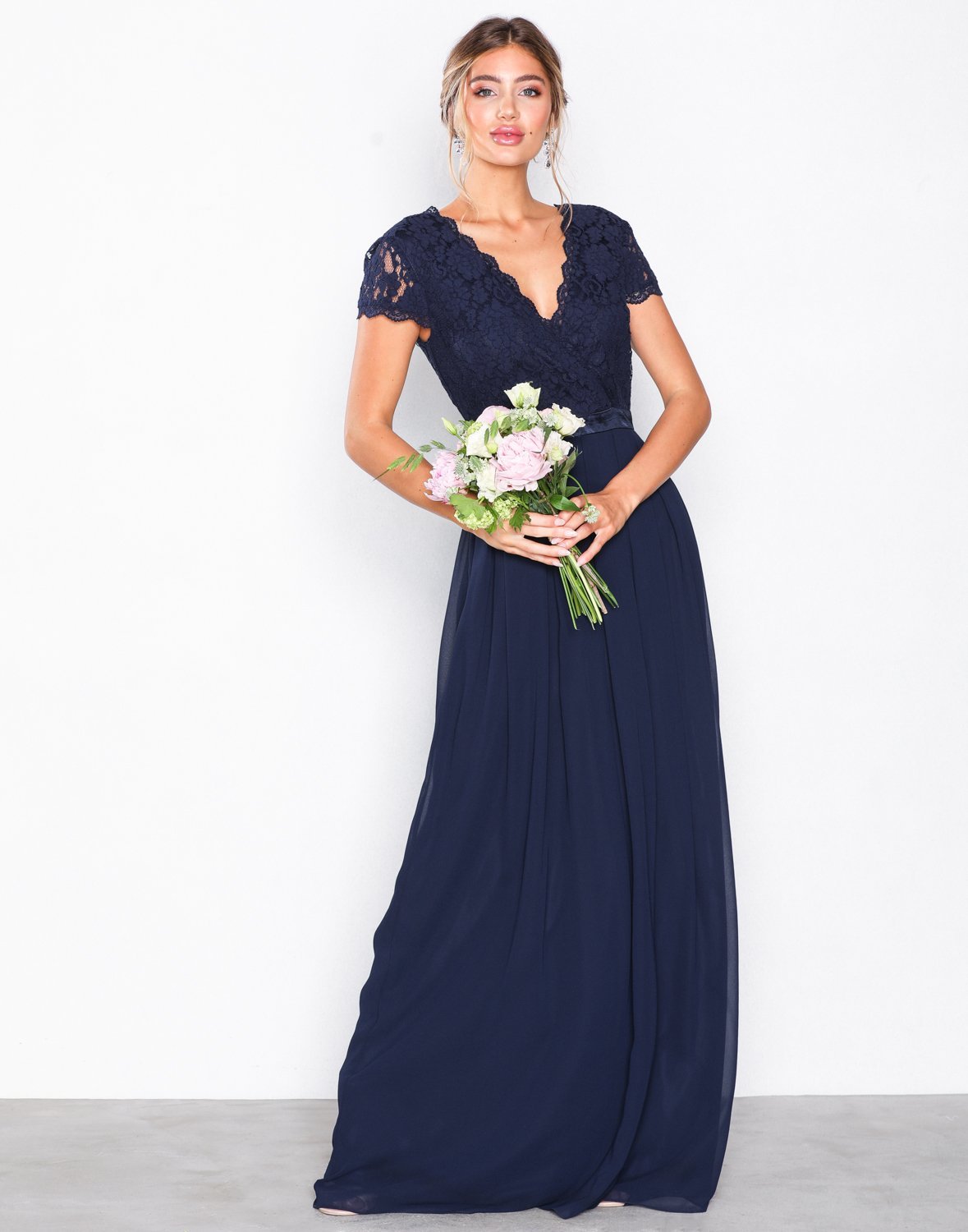 Cap Sleeve Wrap Gown