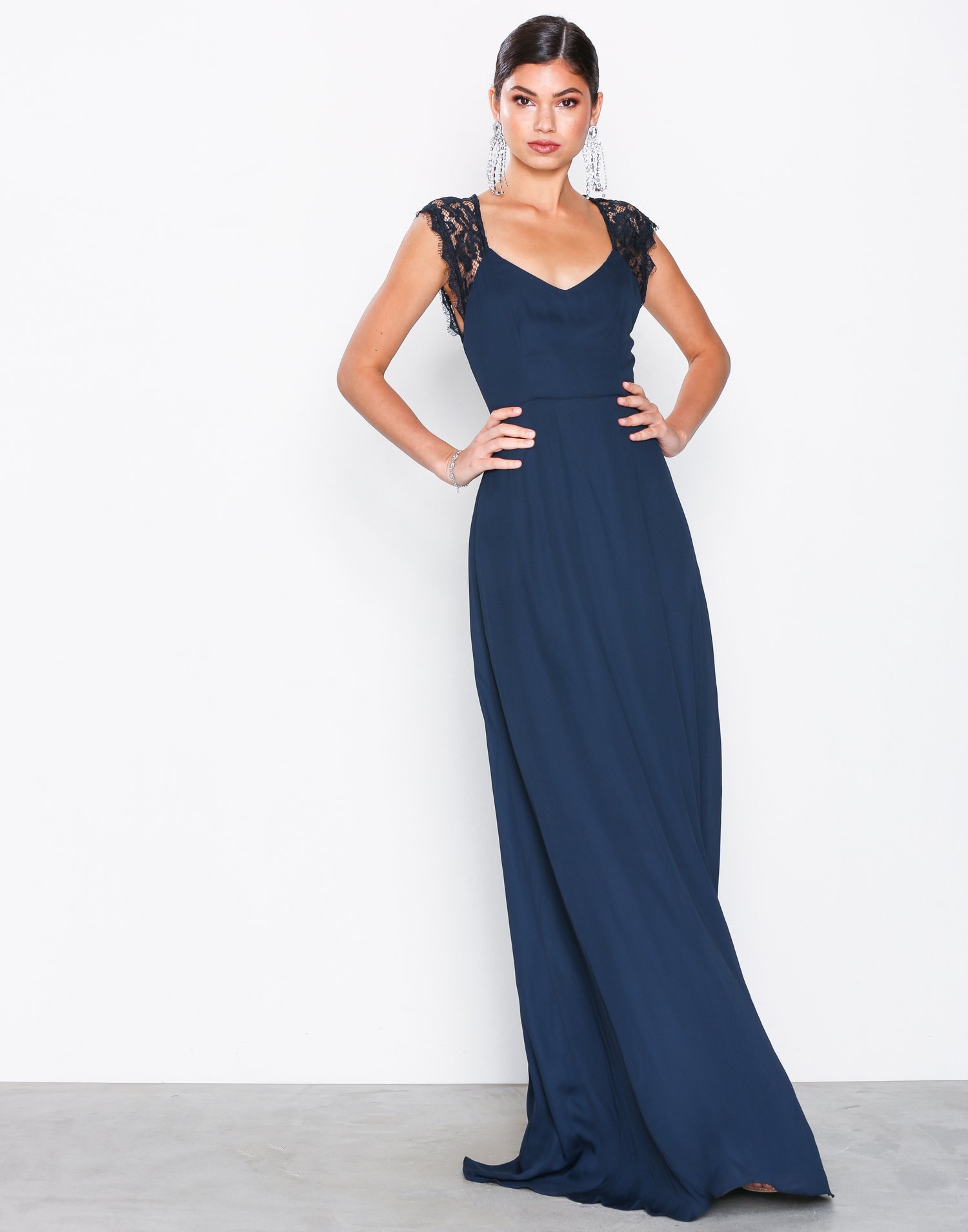 Scalloped Edge Open Back Gown