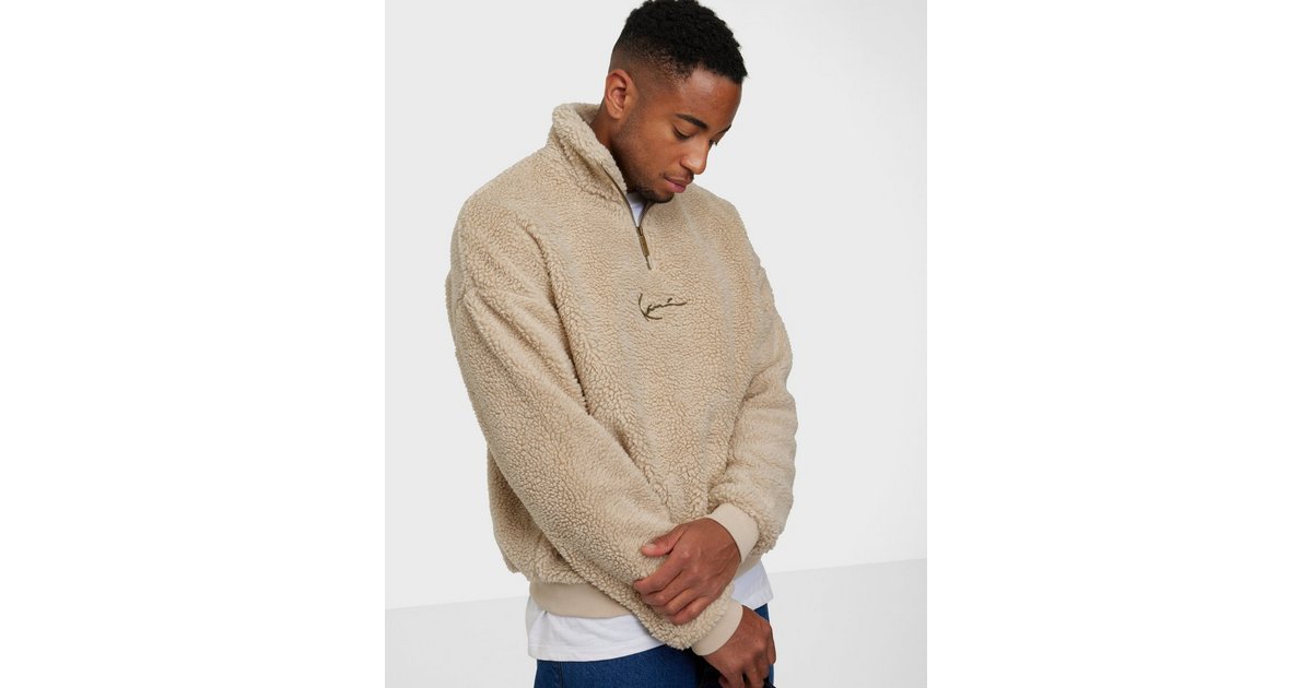 Karl Kani SMALL SIGNATURE TEDDY TROYER UNISEX - Fleece jumper - light  sand/sand 